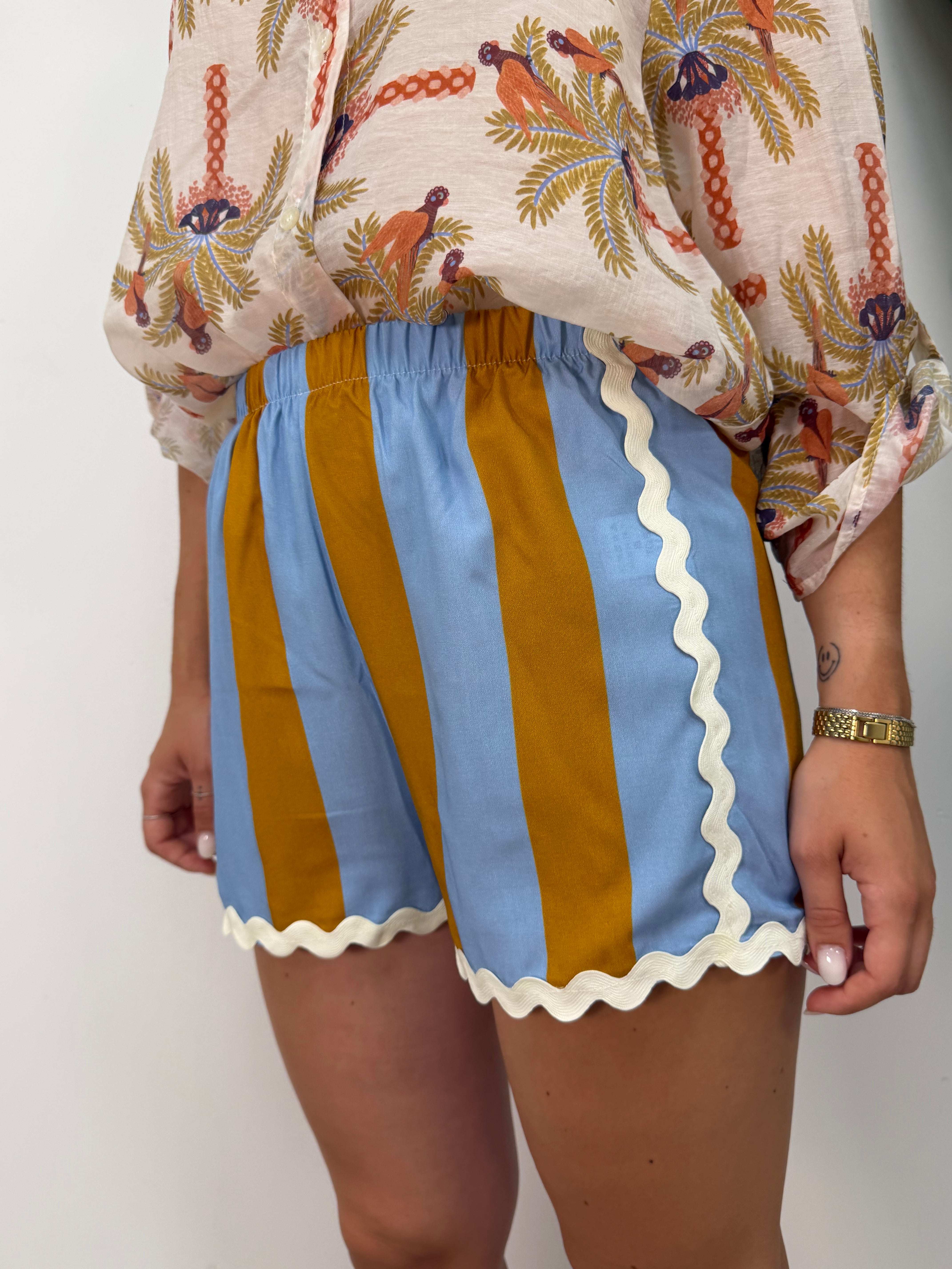Short boxer stampa righe con passamaneria HaveOne