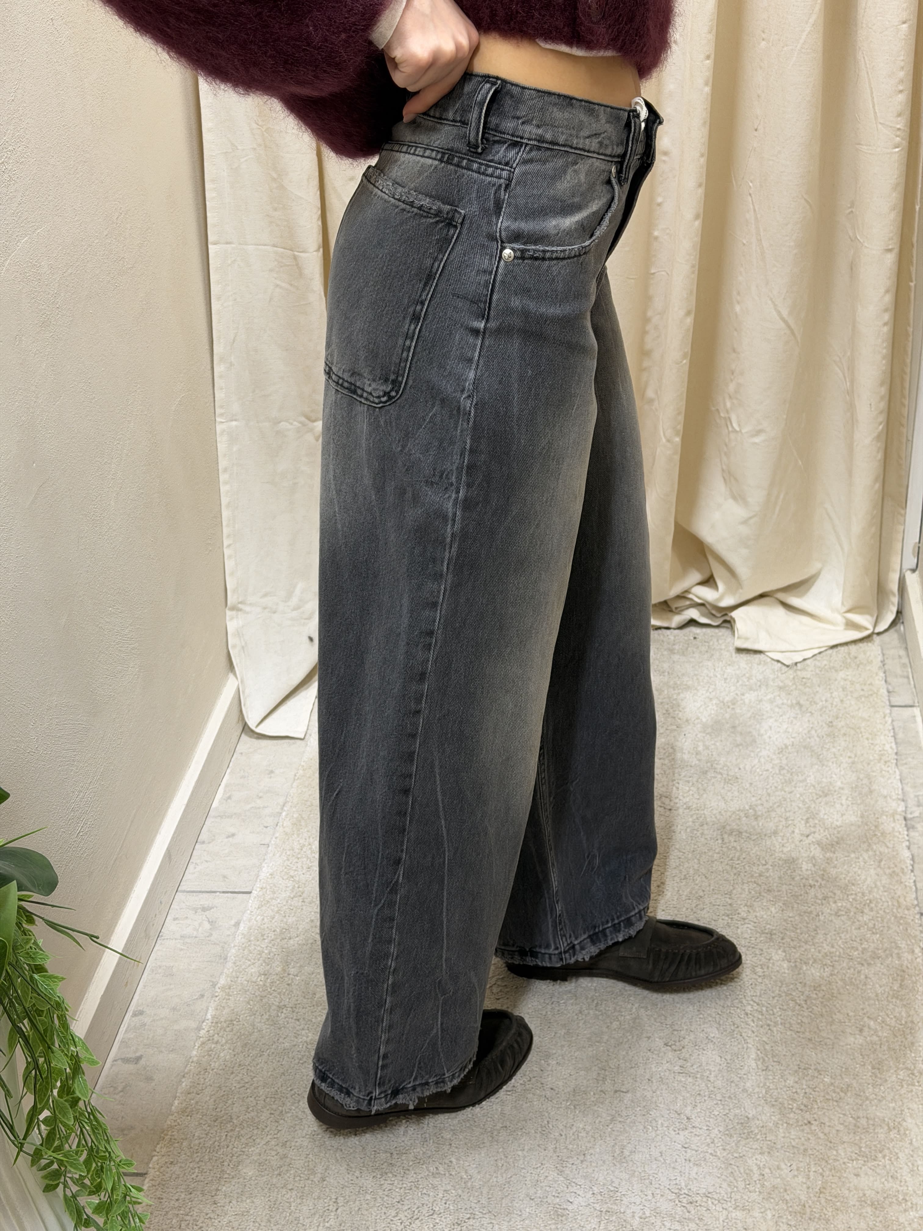 Jeans grigio gamba dritta Susy Mix