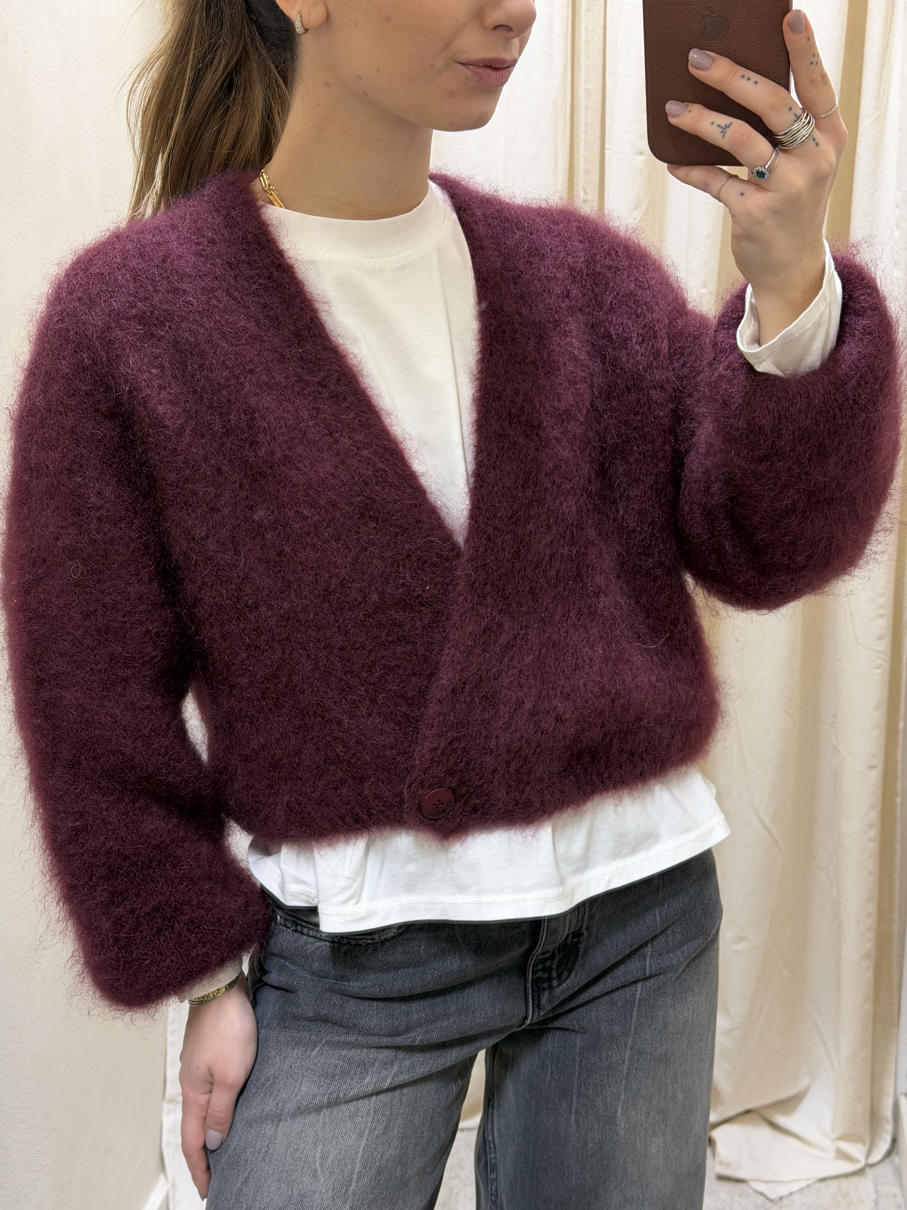 Maglione cardigan mohair 80% Dixie