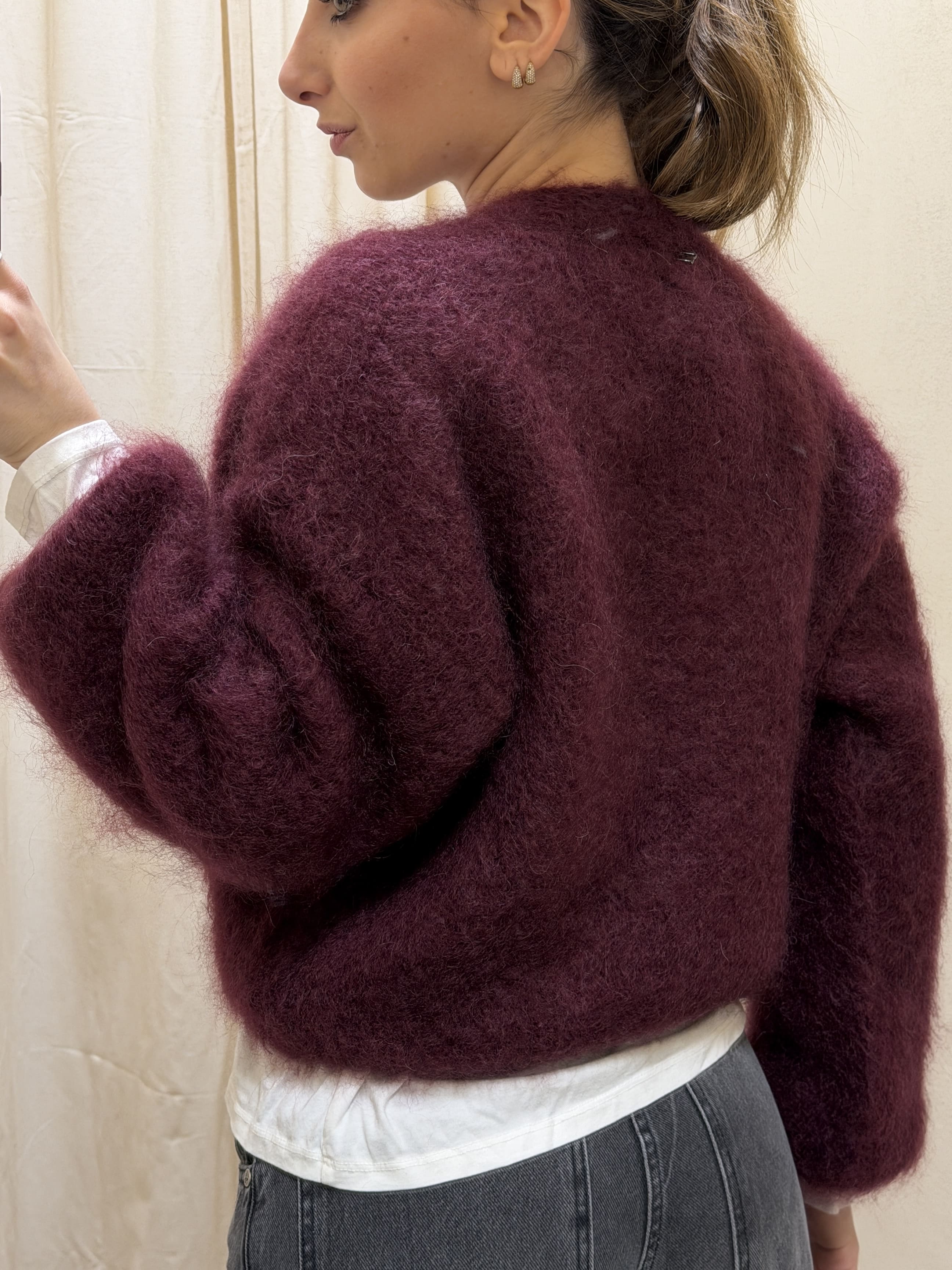 Maglione cardigan mohair 80% Dixie