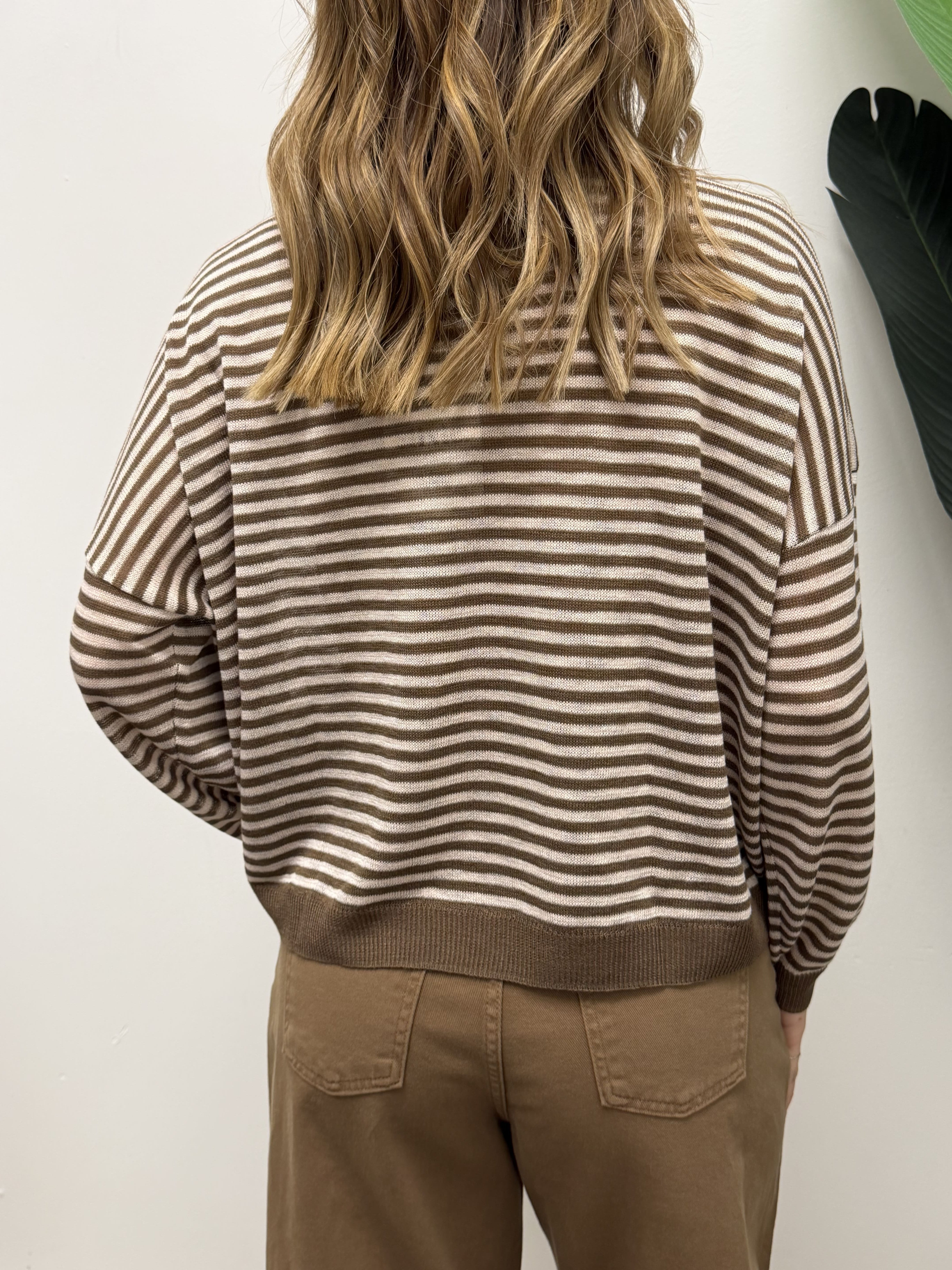 Maglioncino rigato in filo di viscosa Dixie