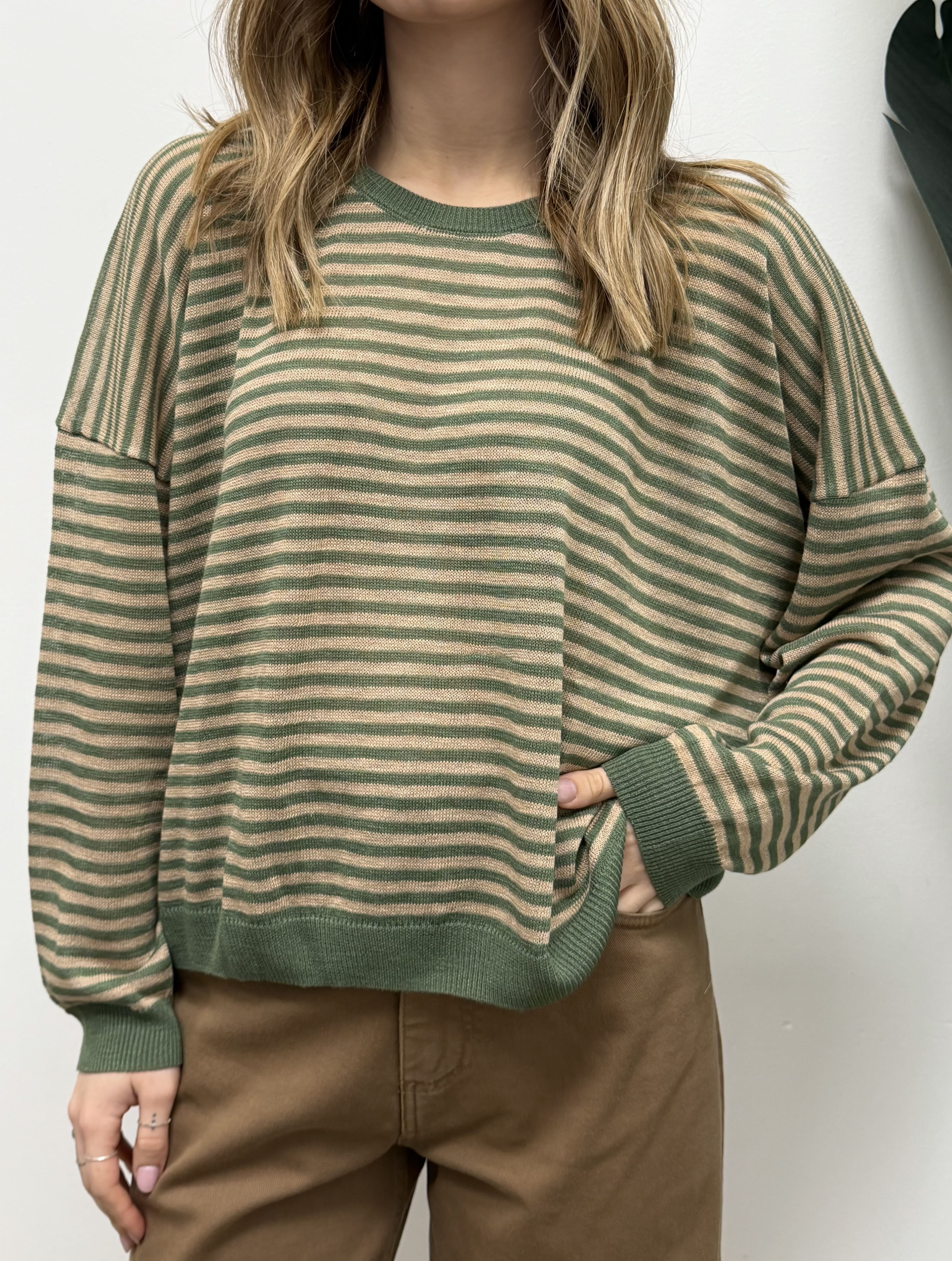 Maglioncino rigato in filo di viscosa Dixie