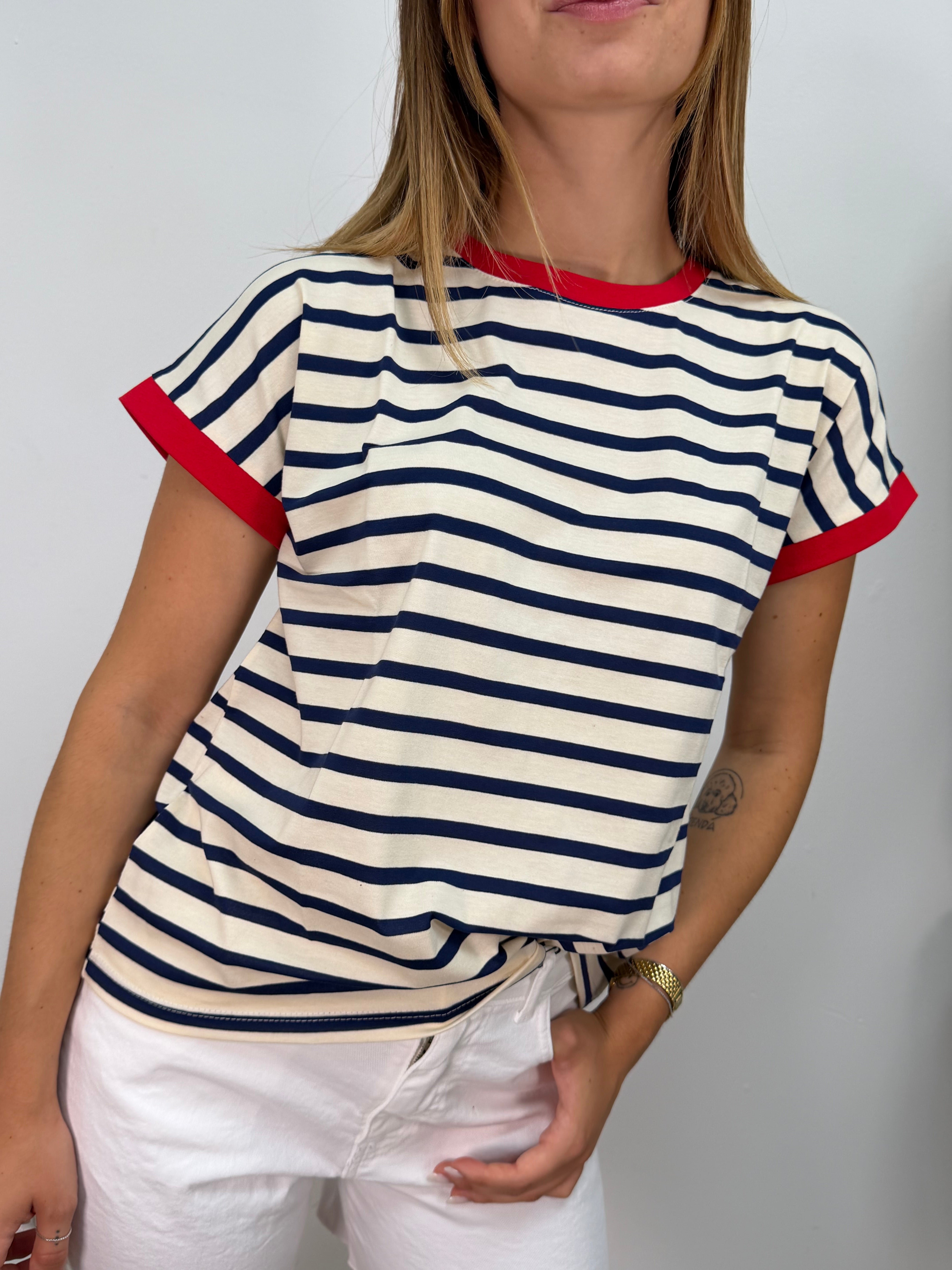 T-Shirt girocollo rigata Susy Mix