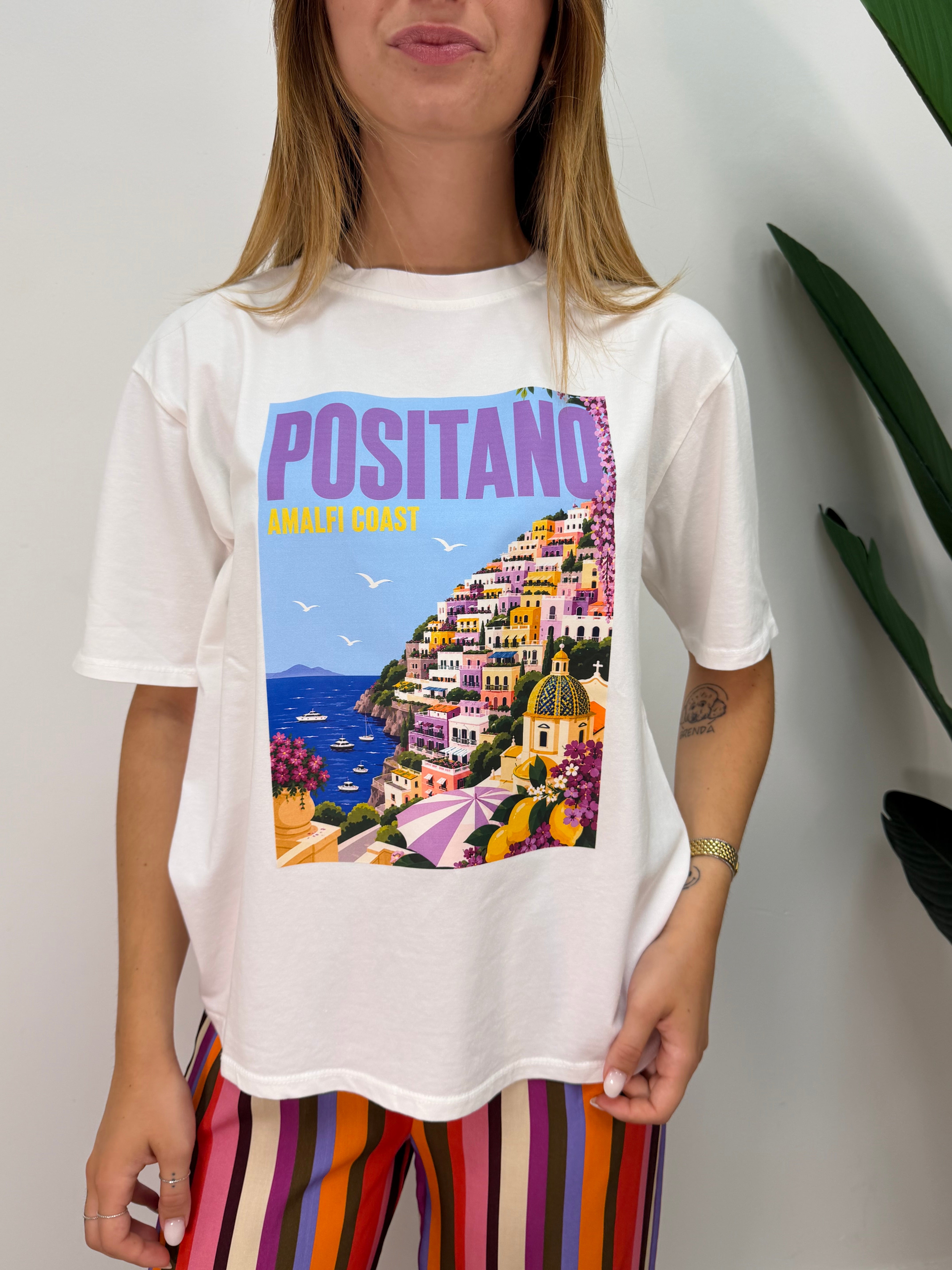 T-shirt francobollo Positano Susy Mix