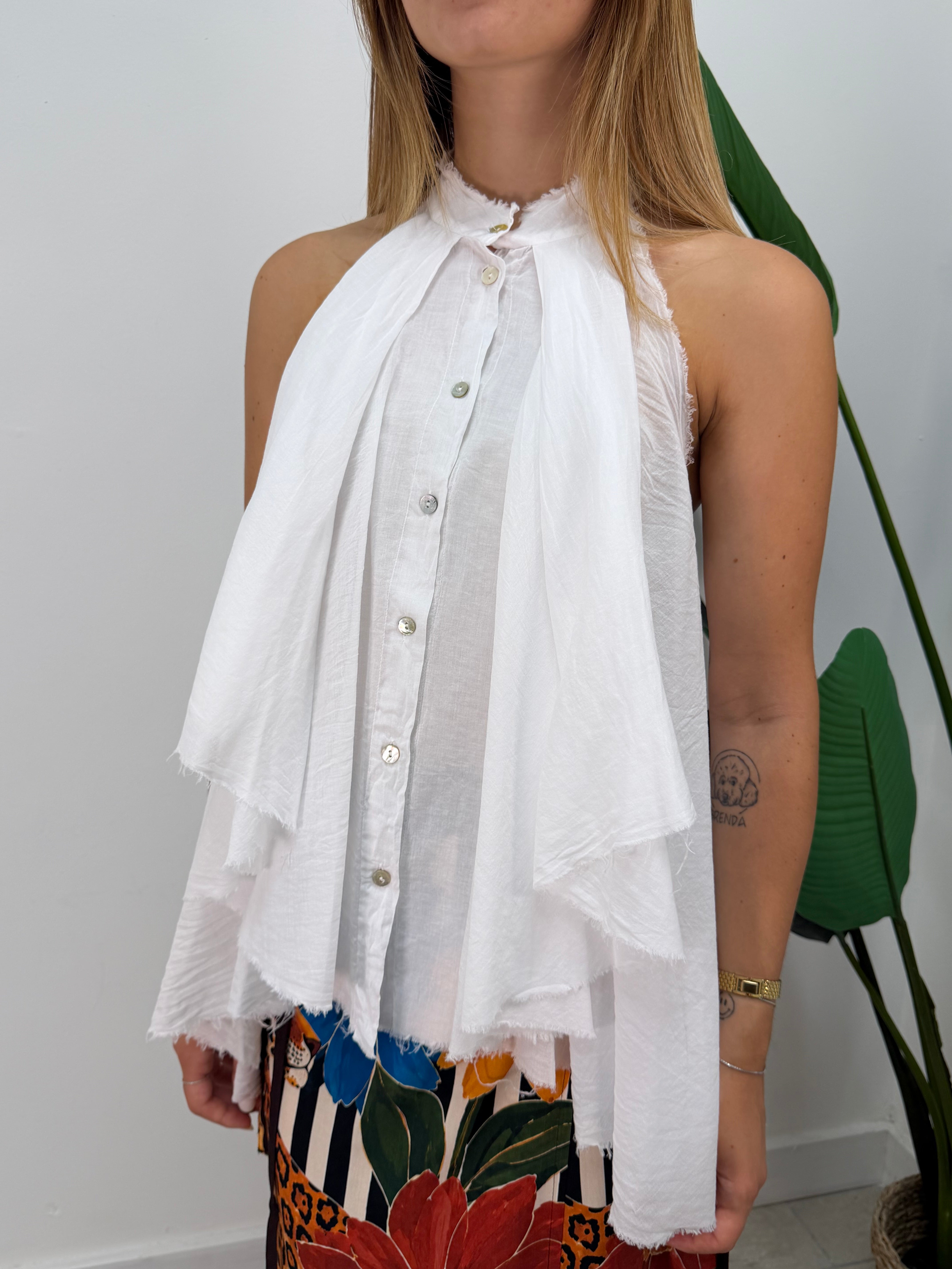 Camicia coreana scollo america Tensione In
