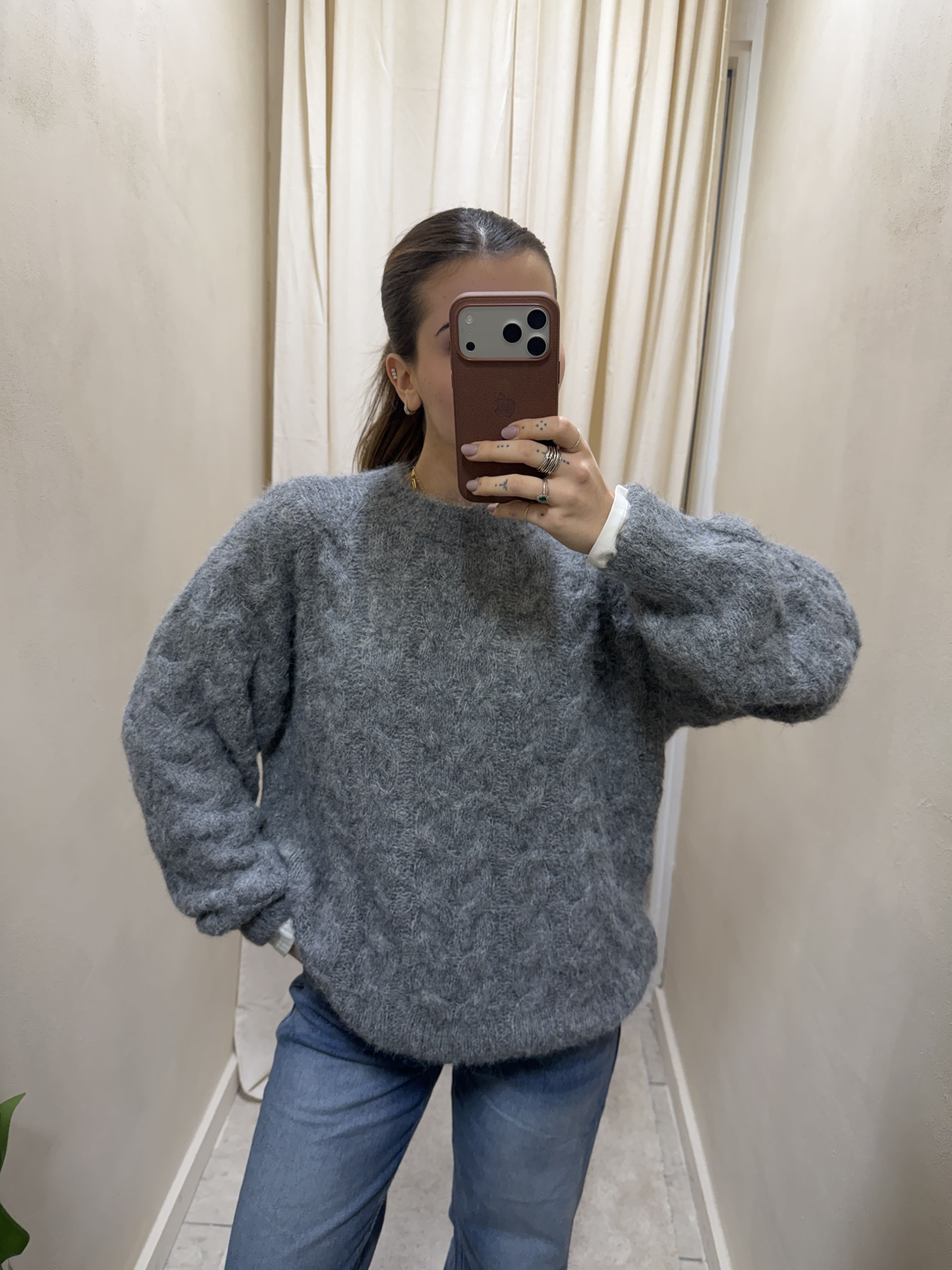 Maglione girocollo treccia MyD