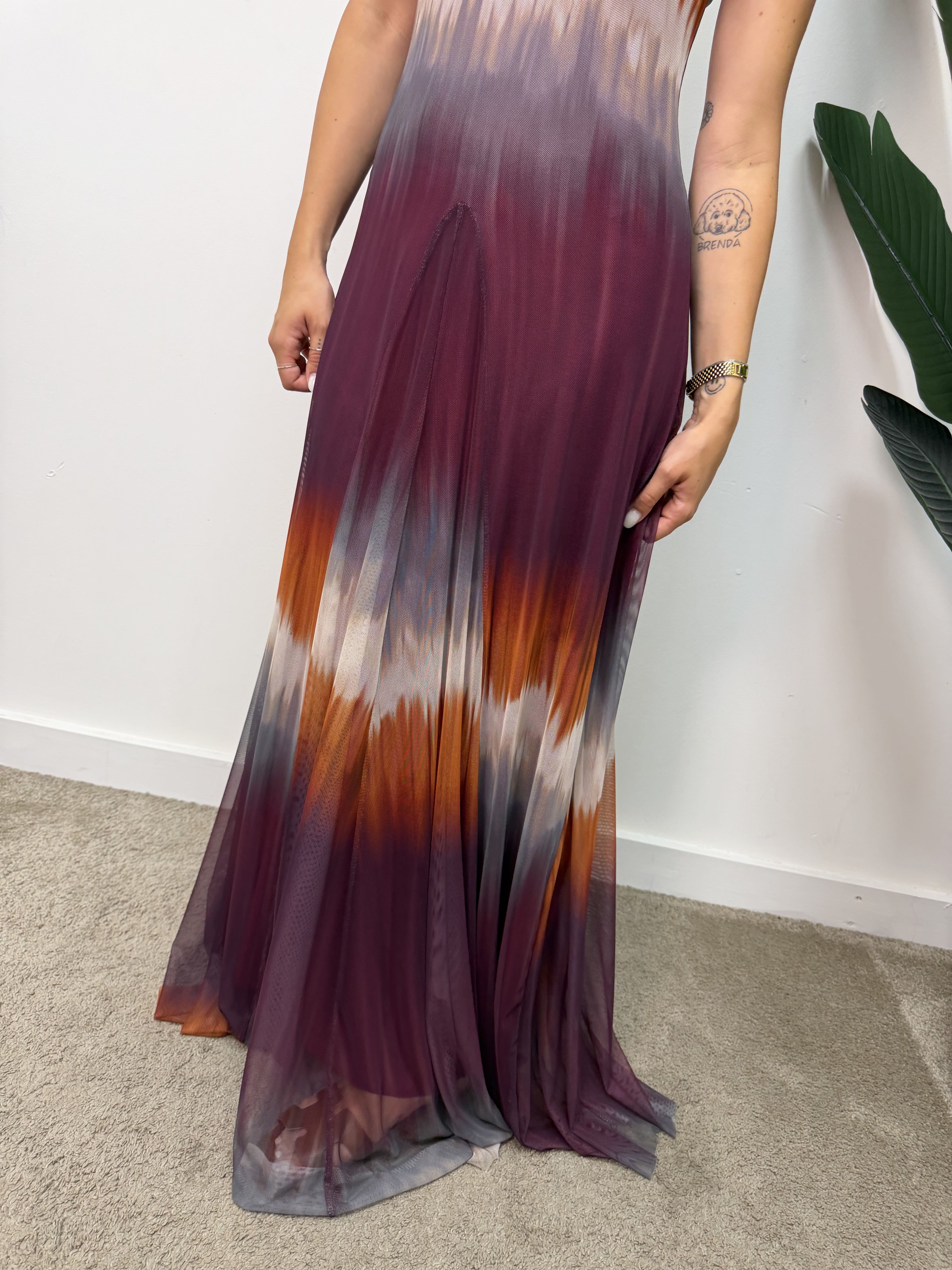 Abito in tulle multicolor tie-dye Susy Mix PRE ORDINE 22/07