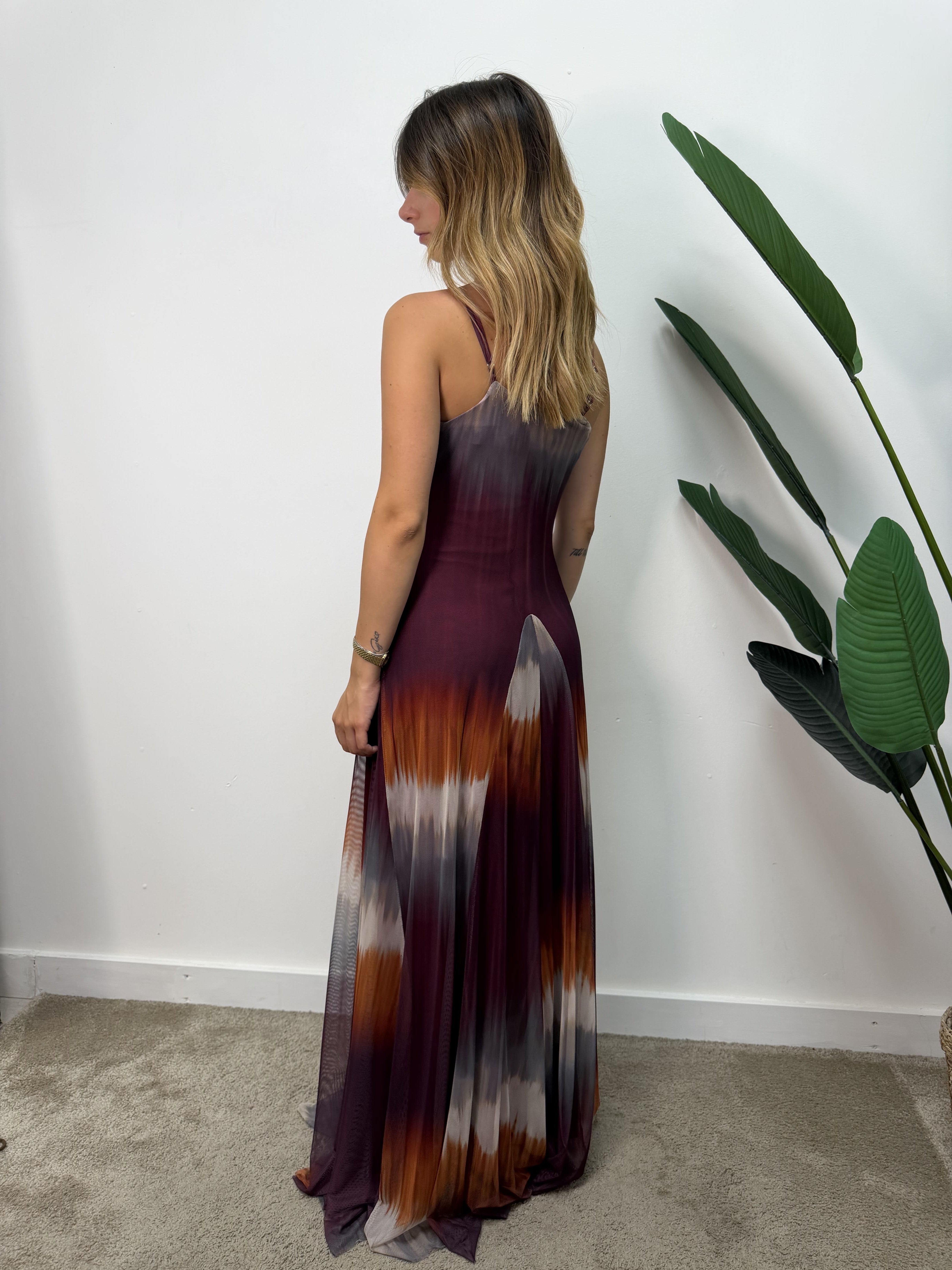 Abito in tulle multicolor tie-dye Susy Mix PRE ORDINE 22/07