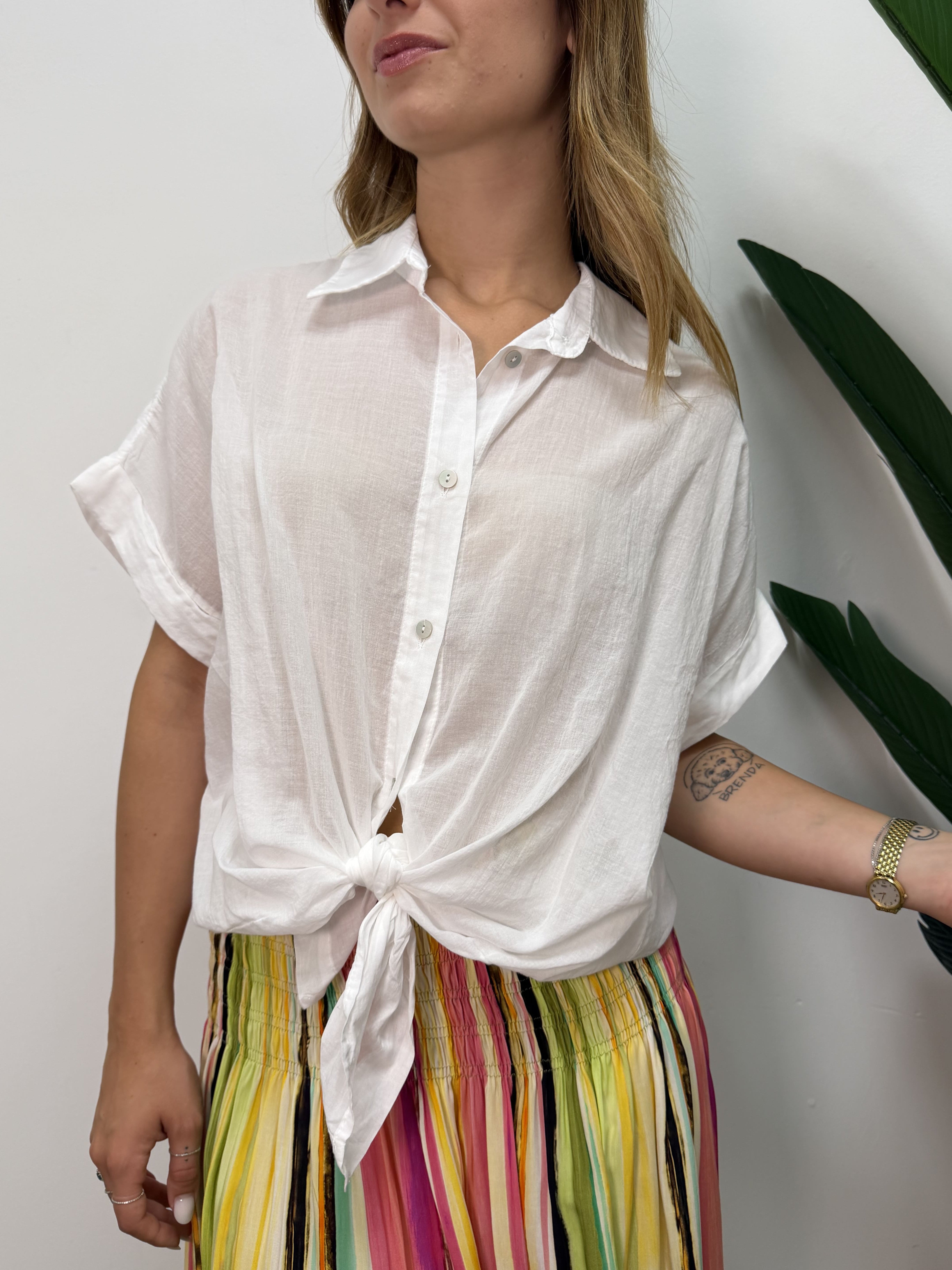 Camicia mezza manica in mussola di cotone Susy Mix