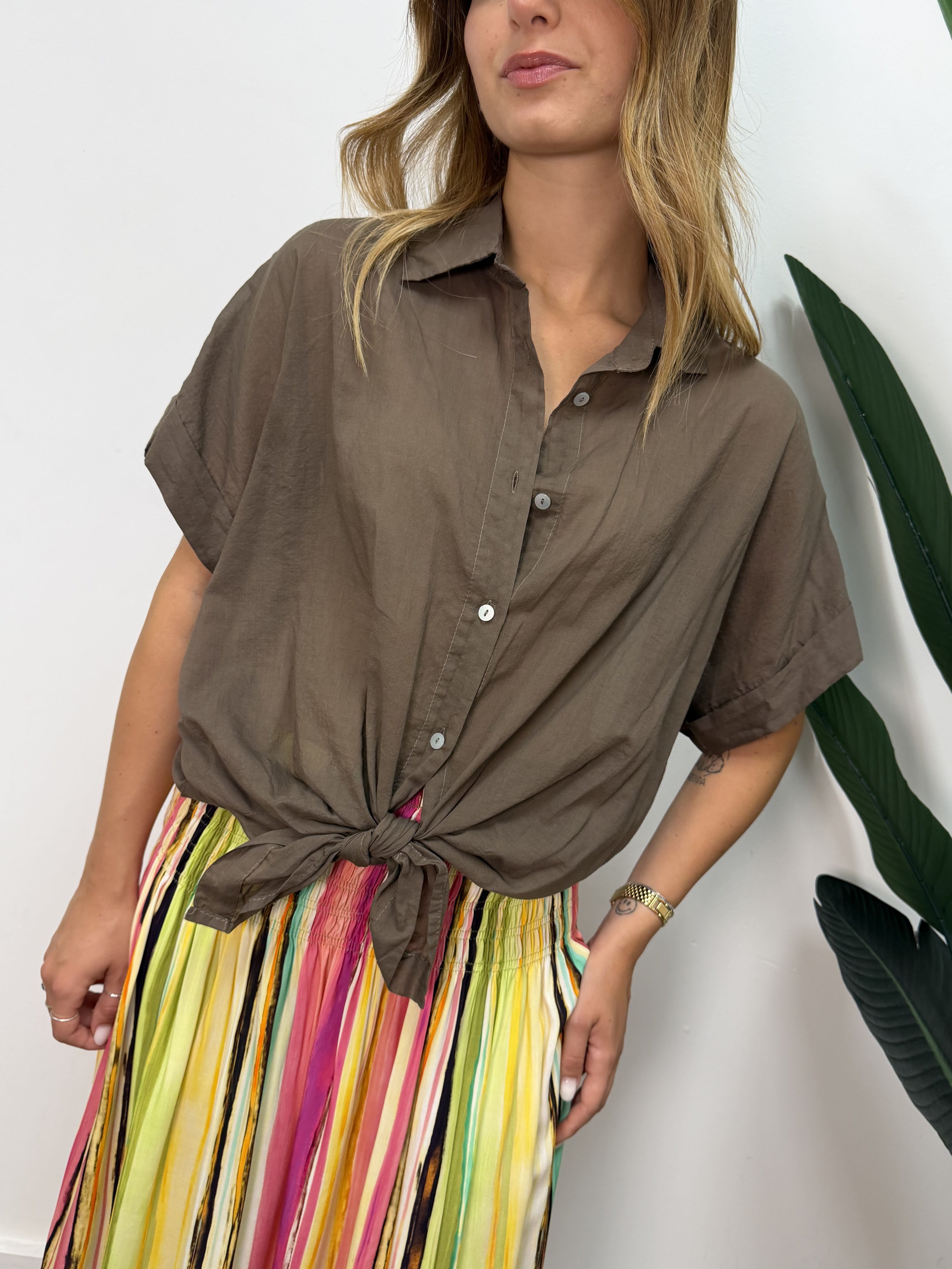 Camicia mezza manica in mussola di cotone Susy Mix