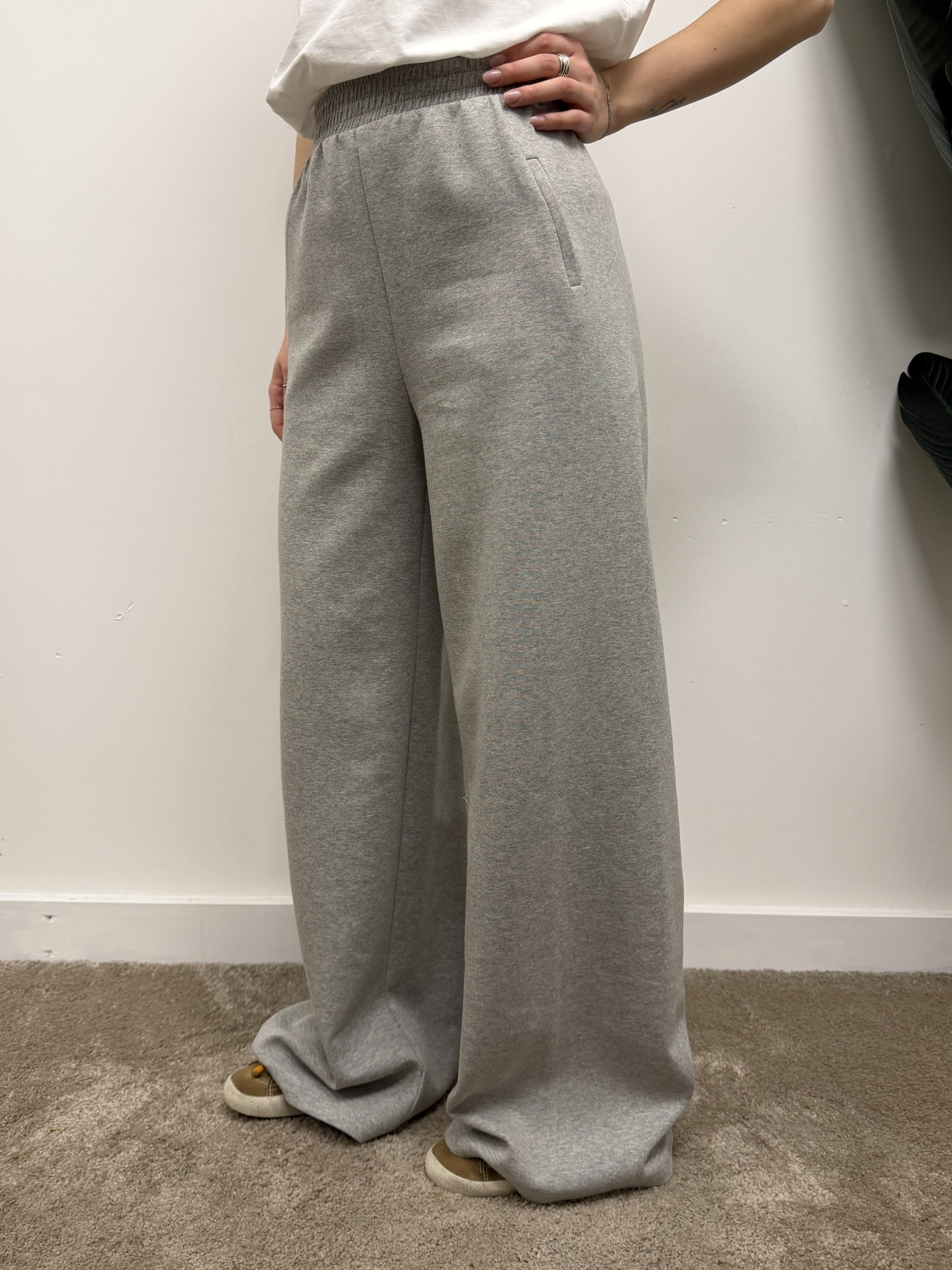 Pantalone palazzo in felpa garzata Tensione In