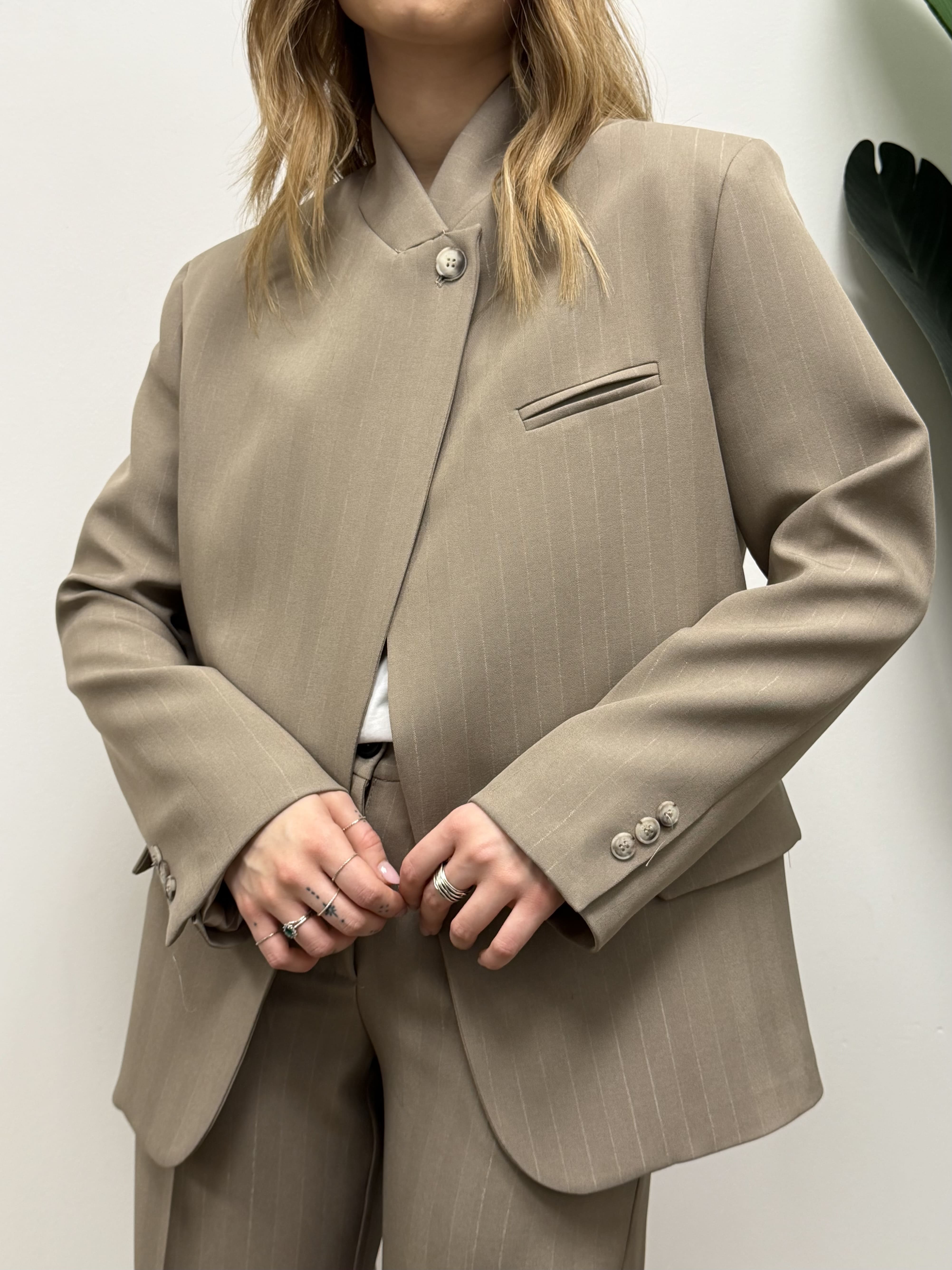 Giacca V gessata bottone alto VICOLO