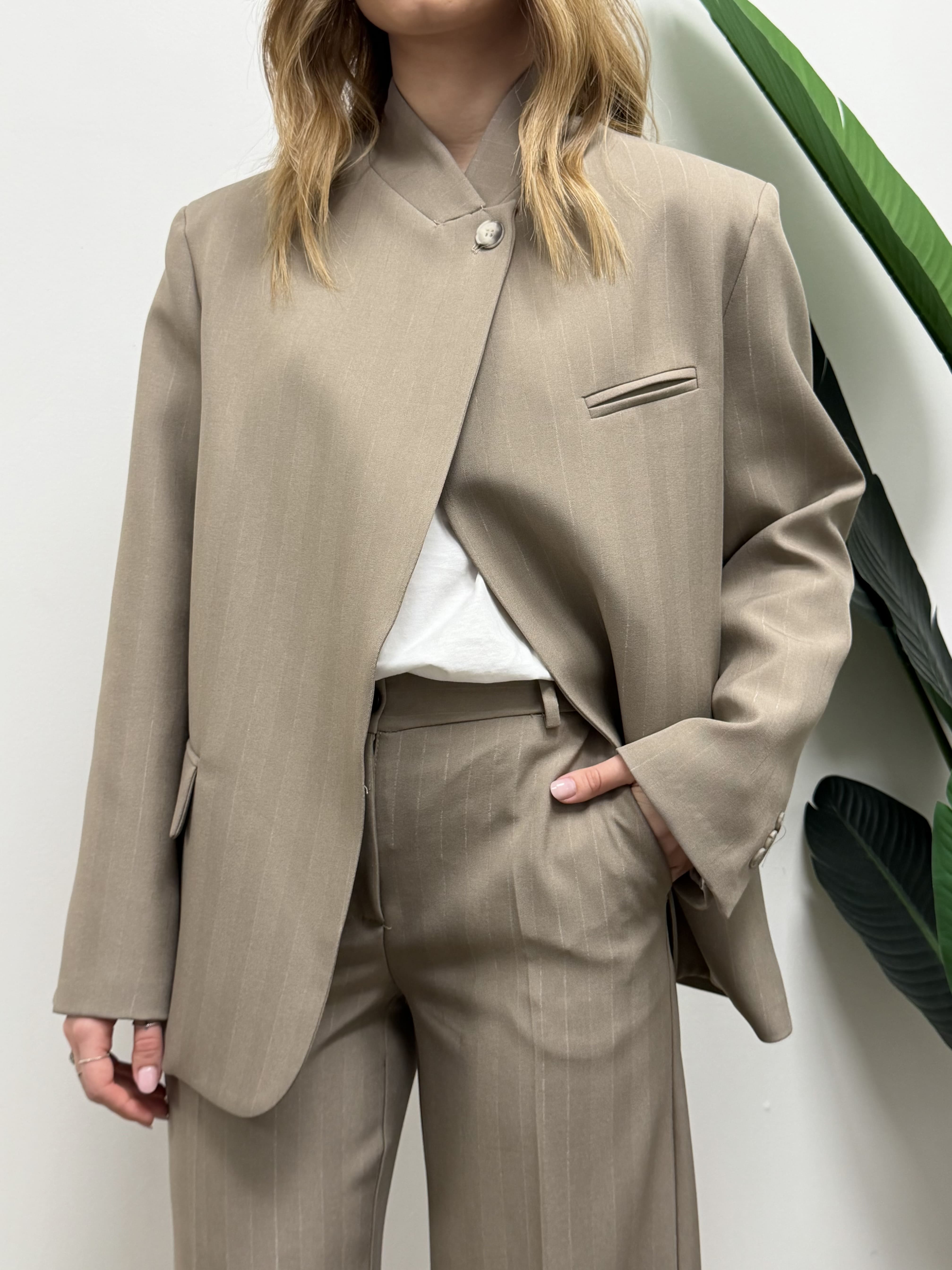 Giacca V gessata bottone alto VICOLO