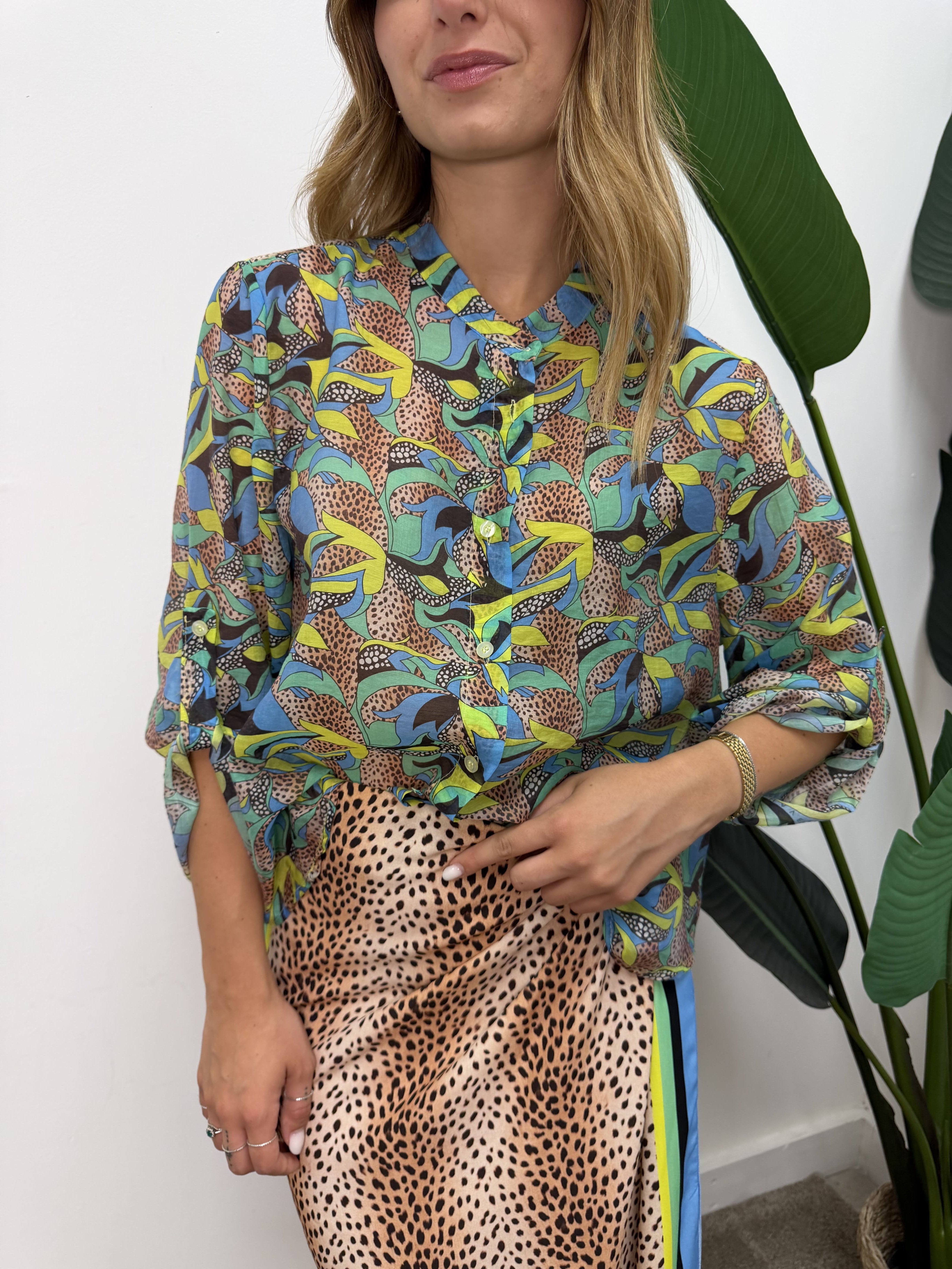 Camicia in lyocell stampa urban jungle HaveOne THE ISLAND