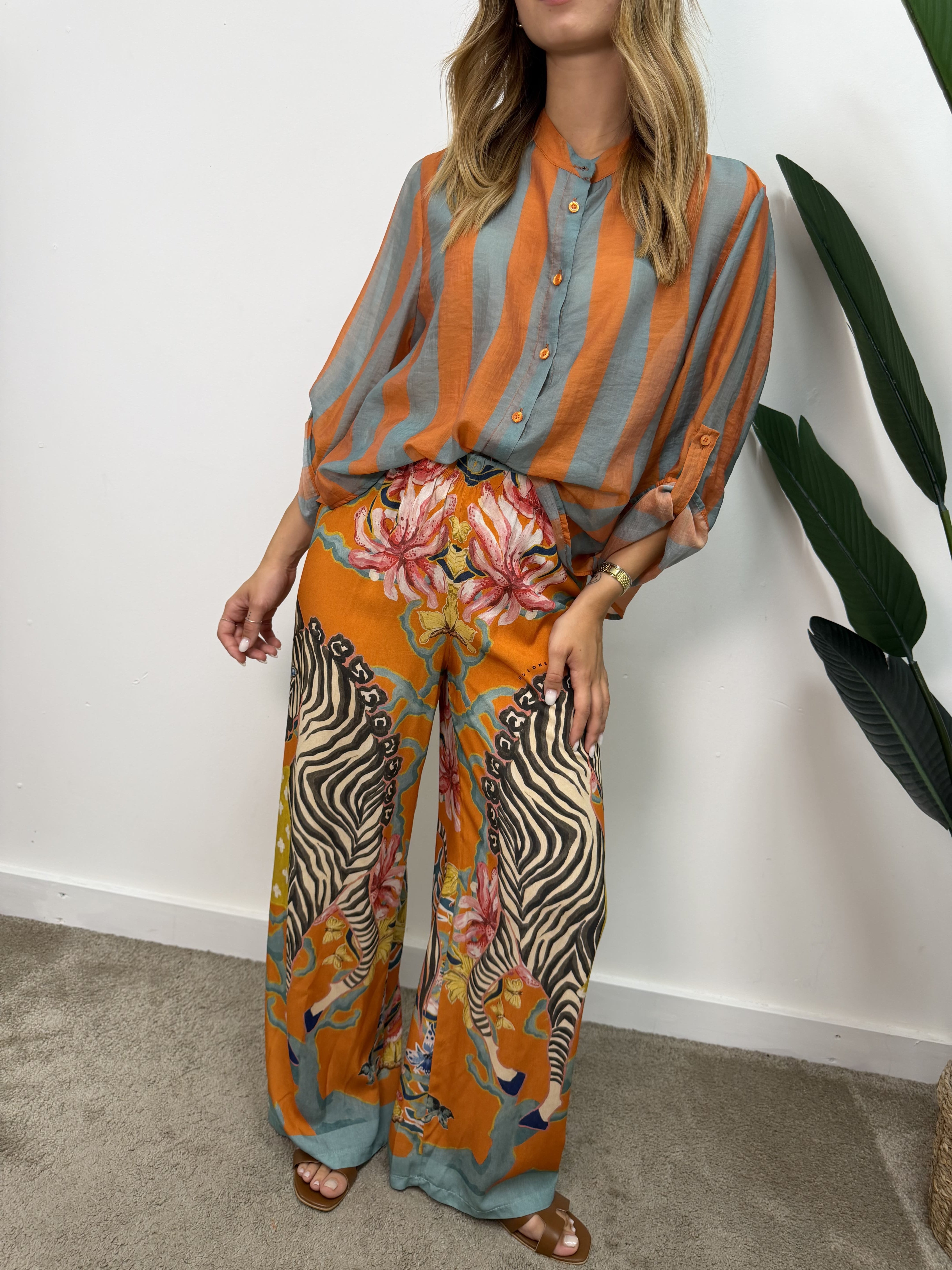 Pantalone stampa zebra HaveOne THE ISLAND