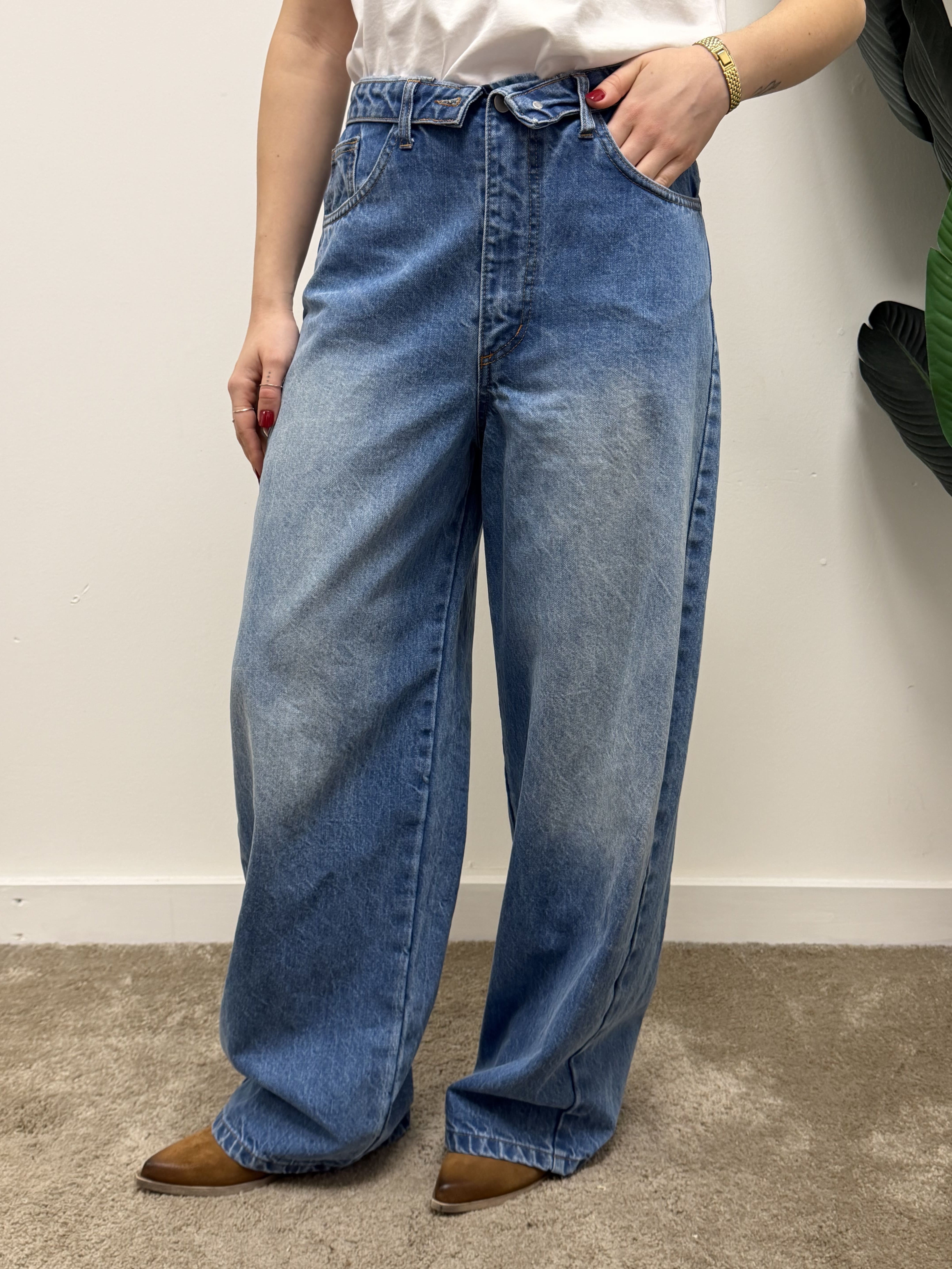 Jeans wide con risvolto Susy Mix