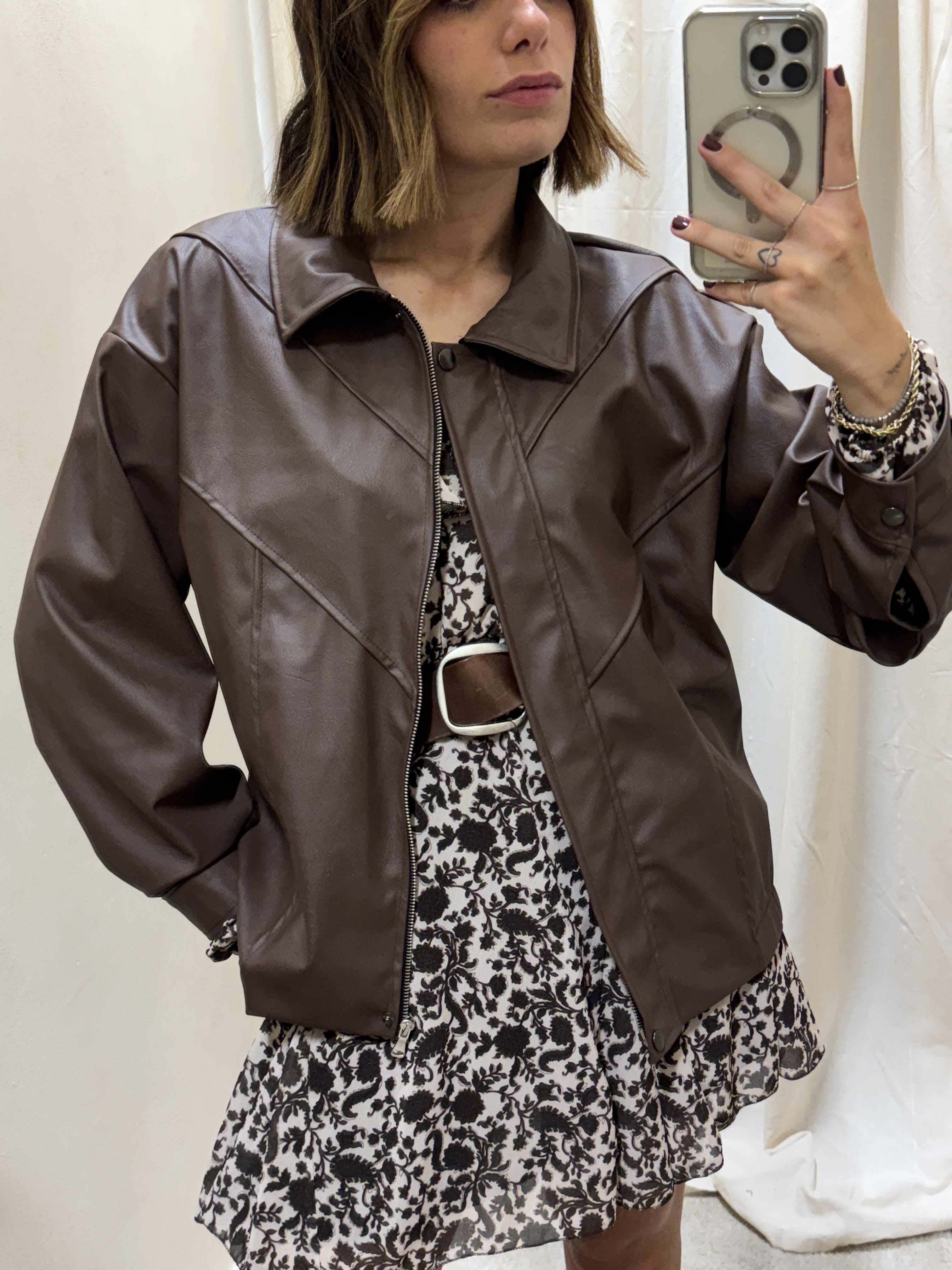 Giacca bomber in ecopelle MyD