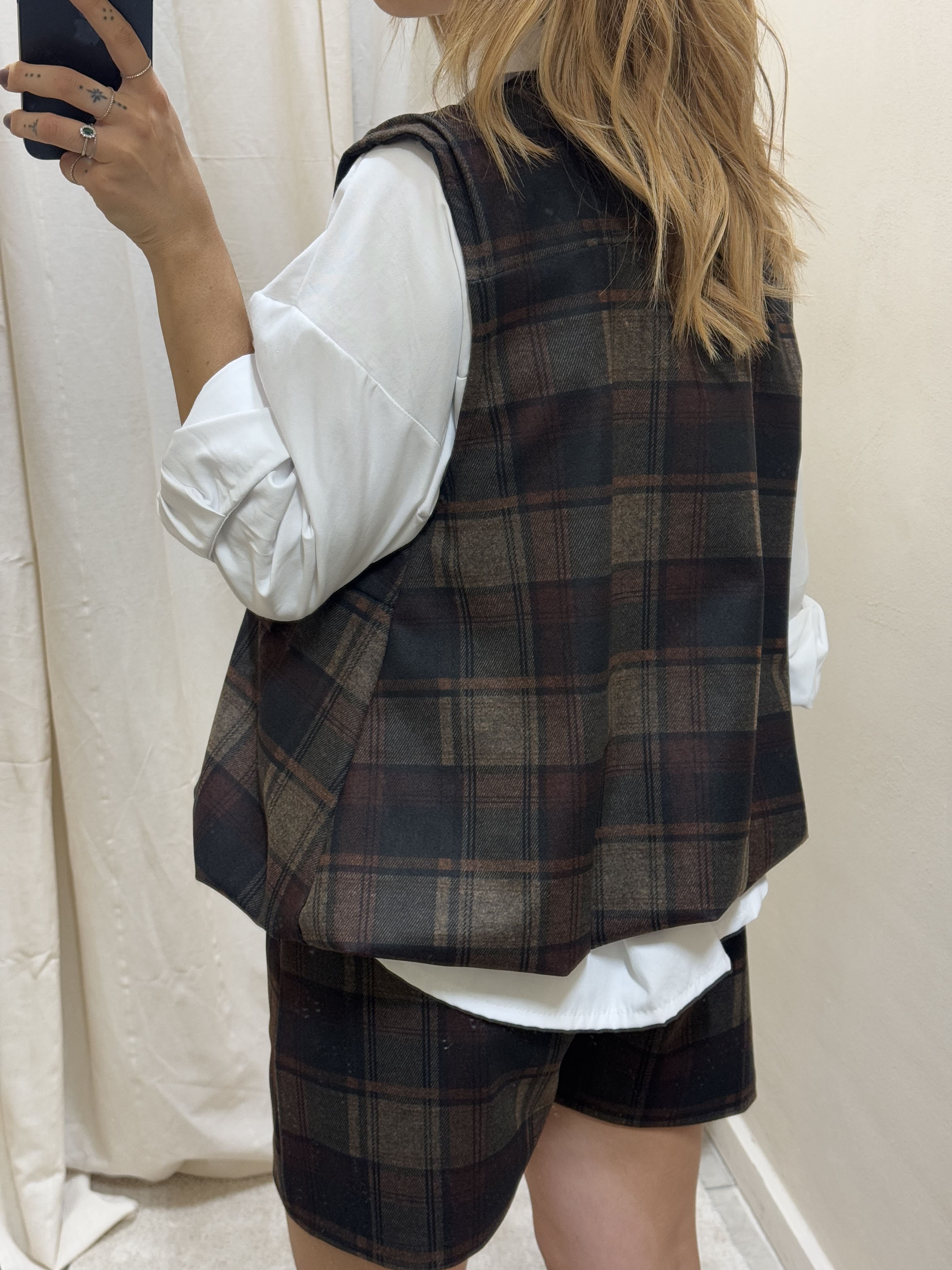 Gilet quadroni in flanella Susy Mix