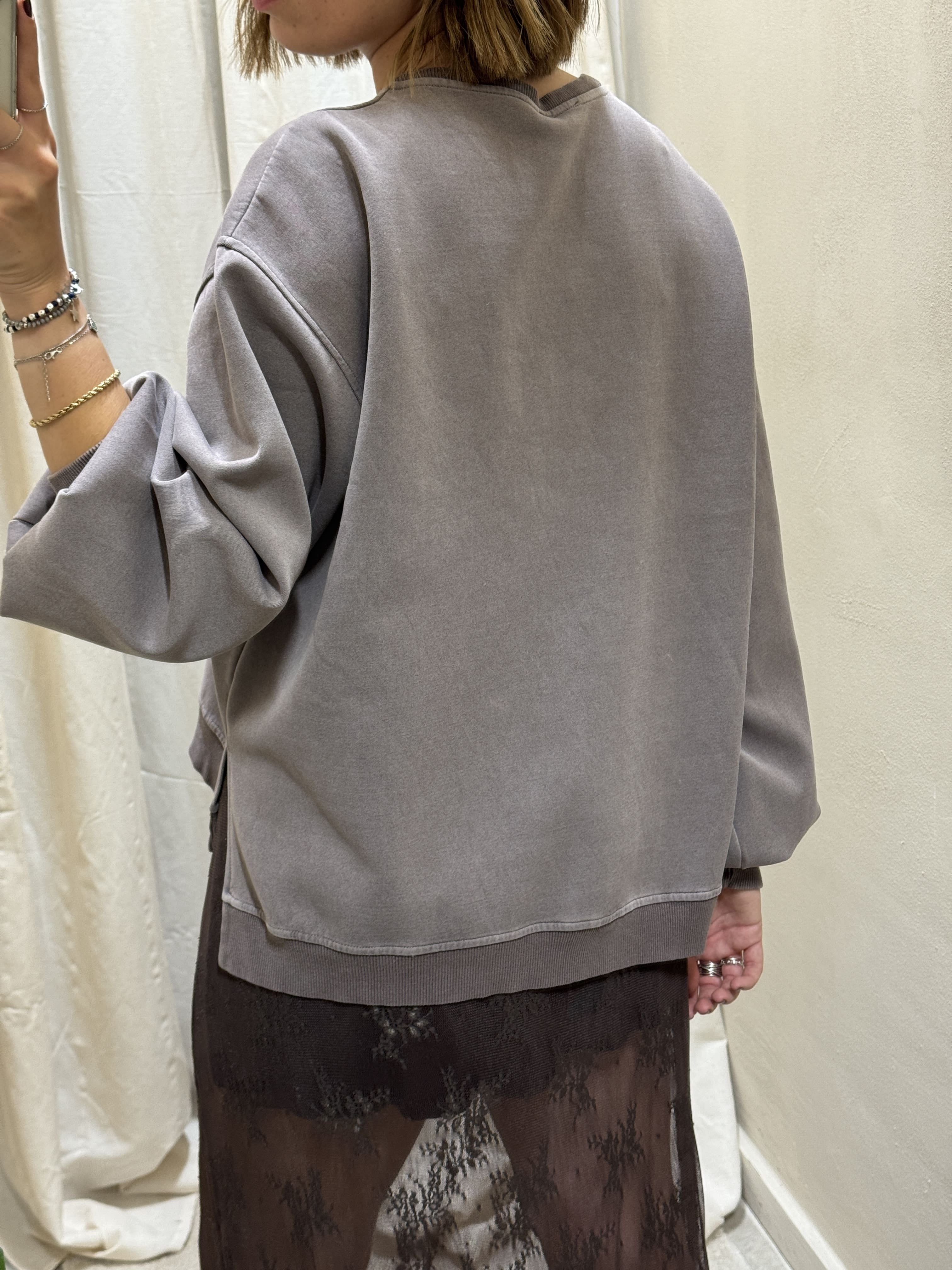 Felpa in cotone con spacchetti Tensione In