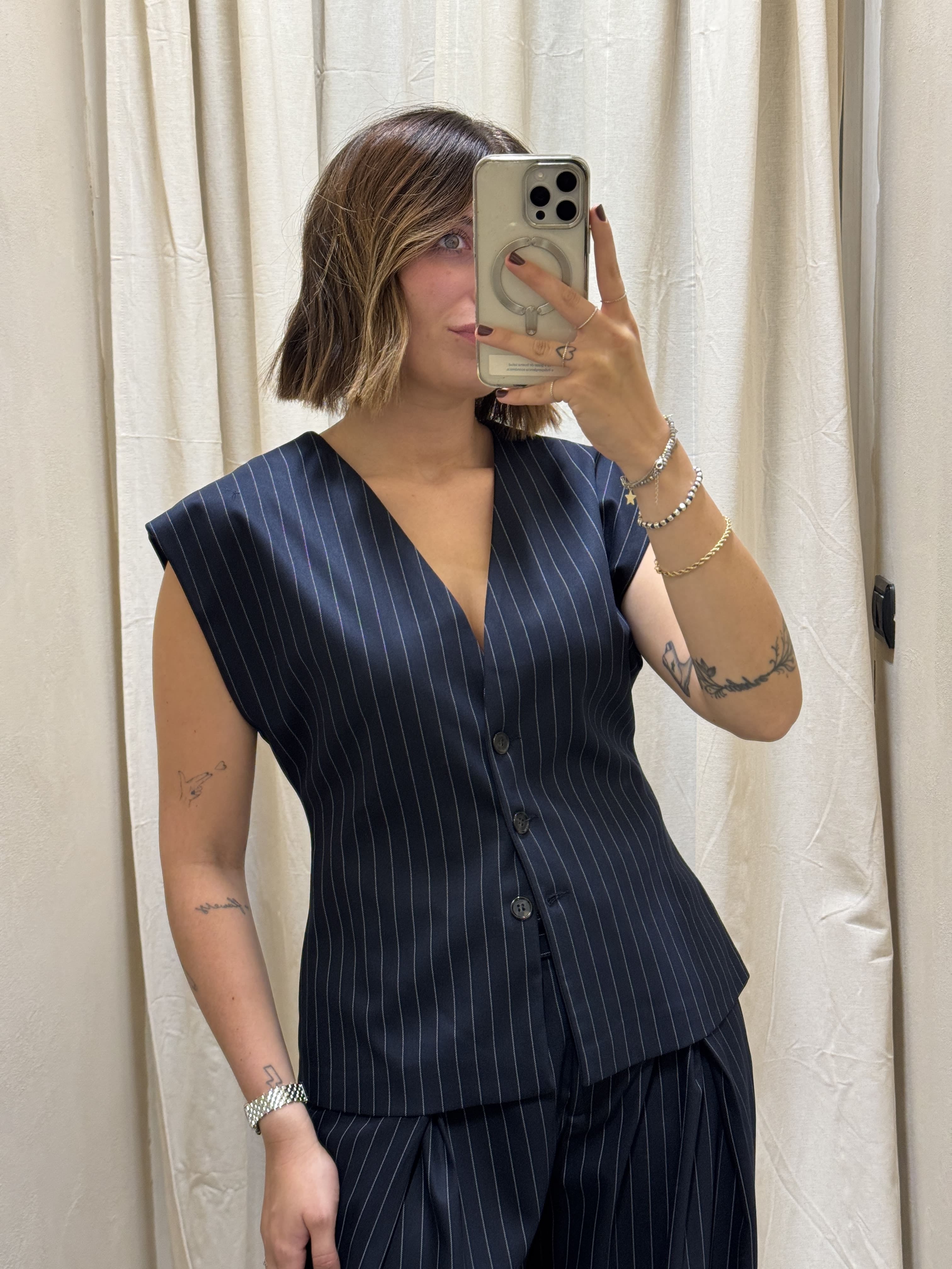 Gilet panciotto gessato Dixie