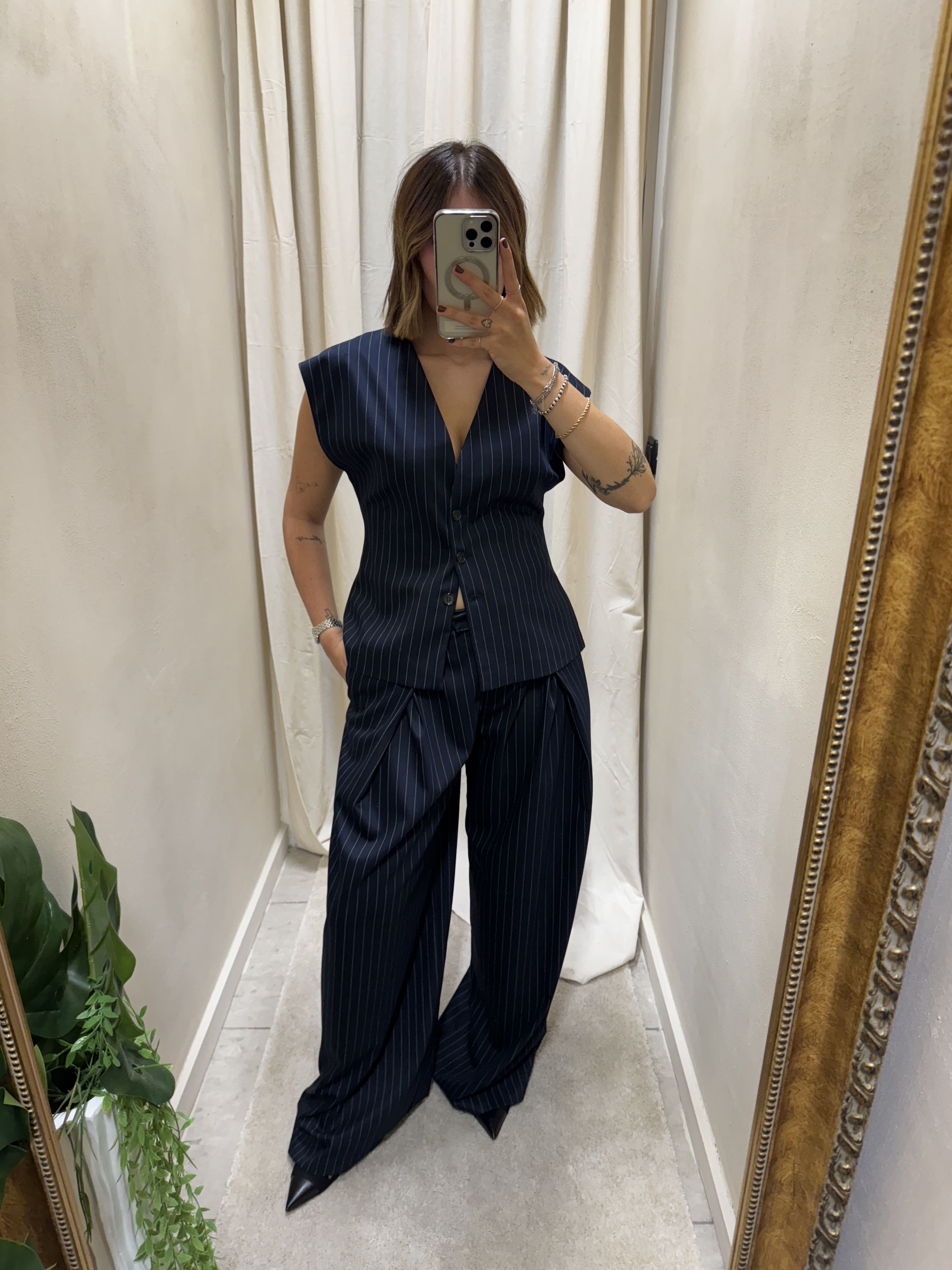 Gilet panciotto gessato Dixie