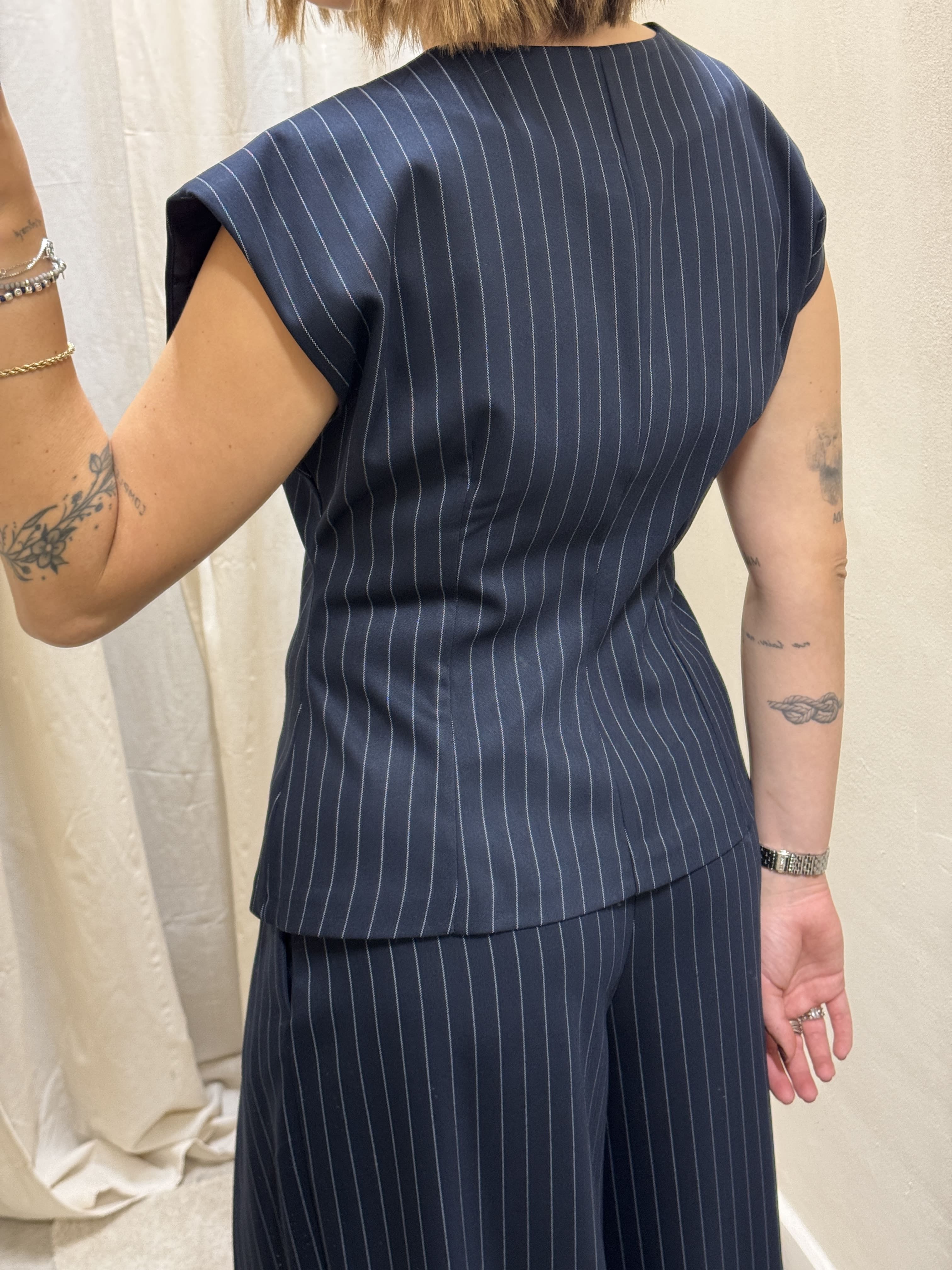 Gilet panciotto gessato Dixie