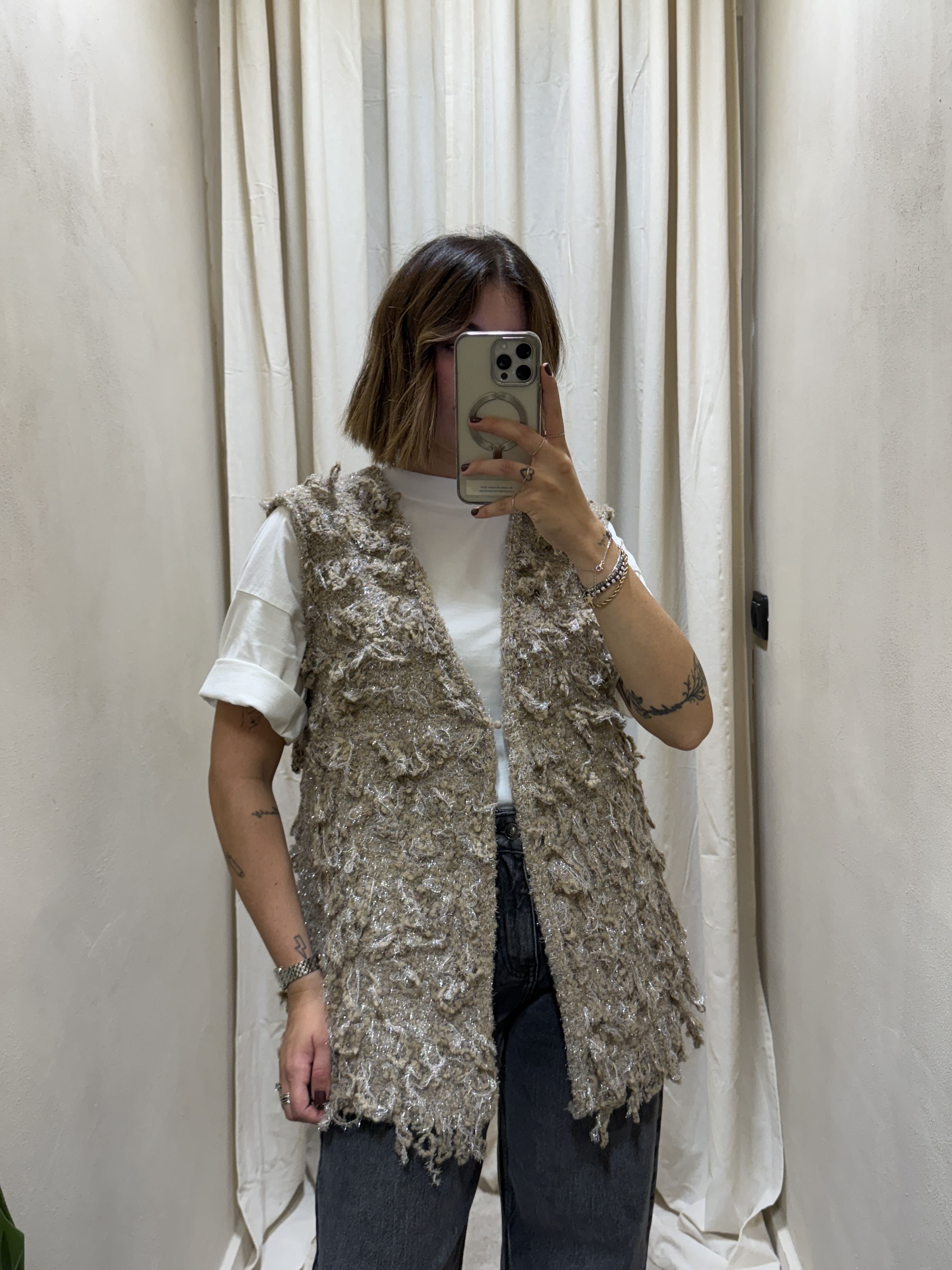 Gilet cardigan in lurex sfrangiato MyD