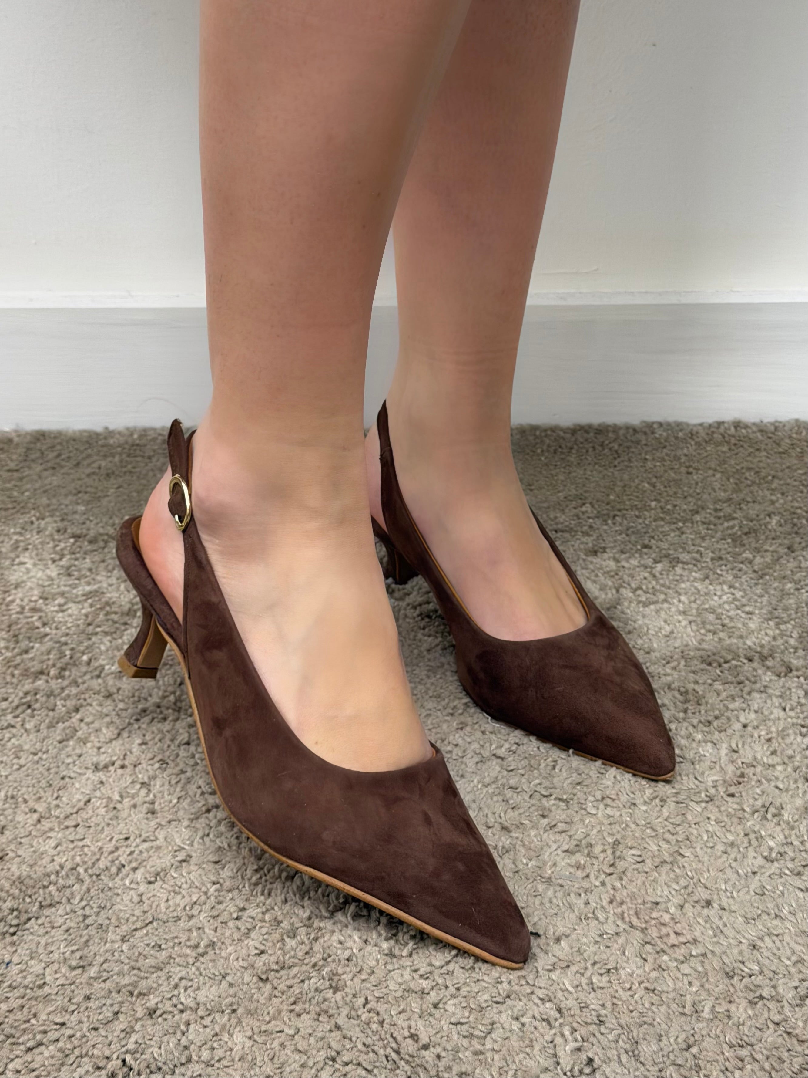 Slingback a punta in crosta Via Mondana