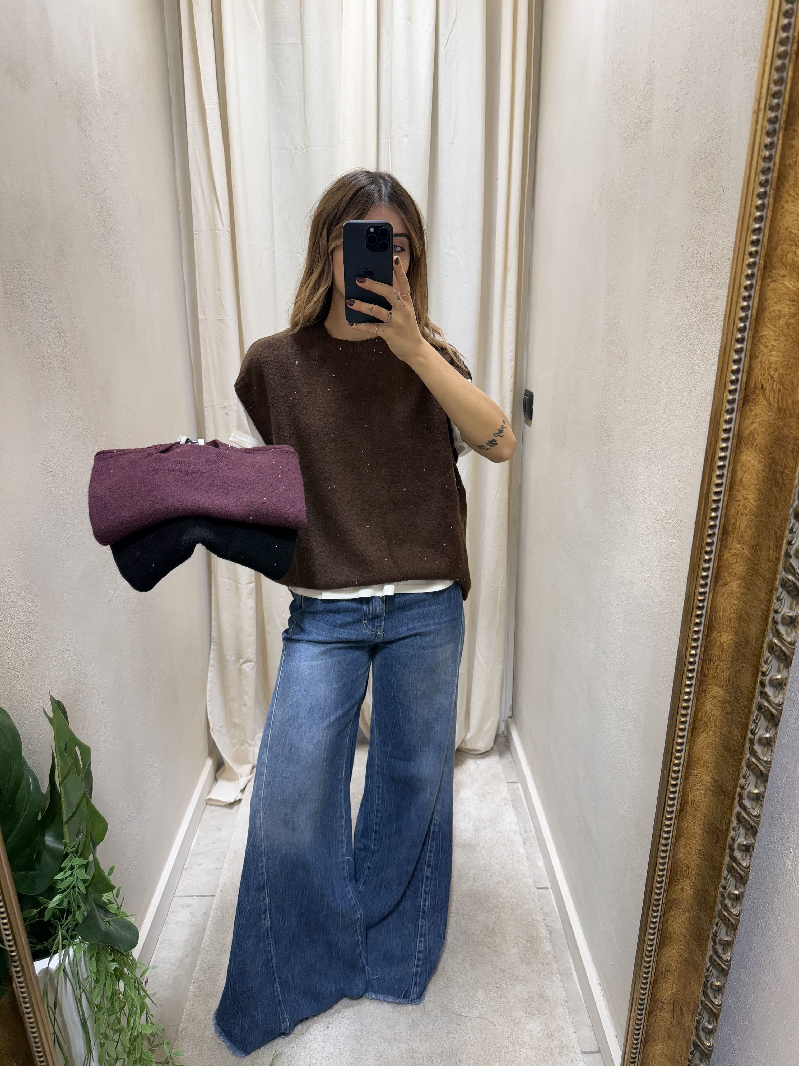Gilet in maglia con paillettes Susy Mix