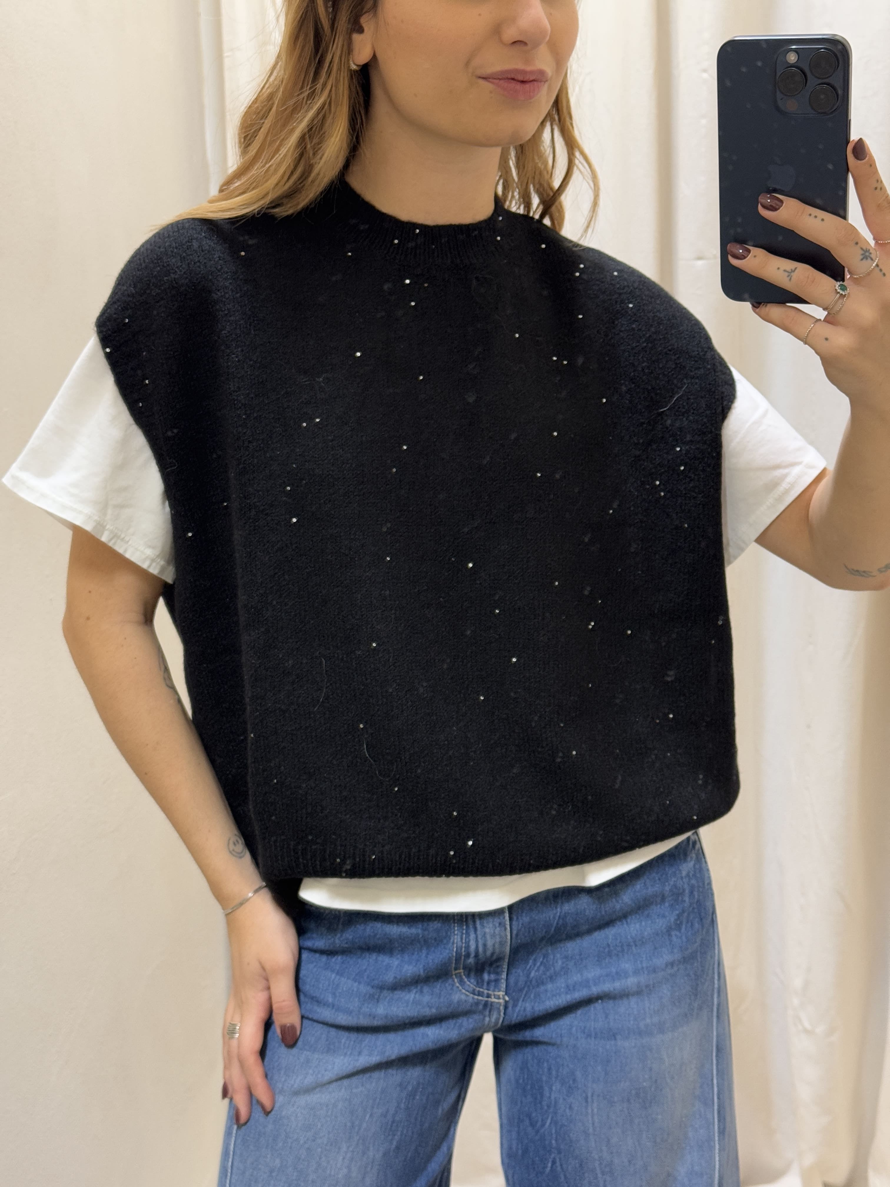 Gilet in maglia con paillettes Susy Mix
