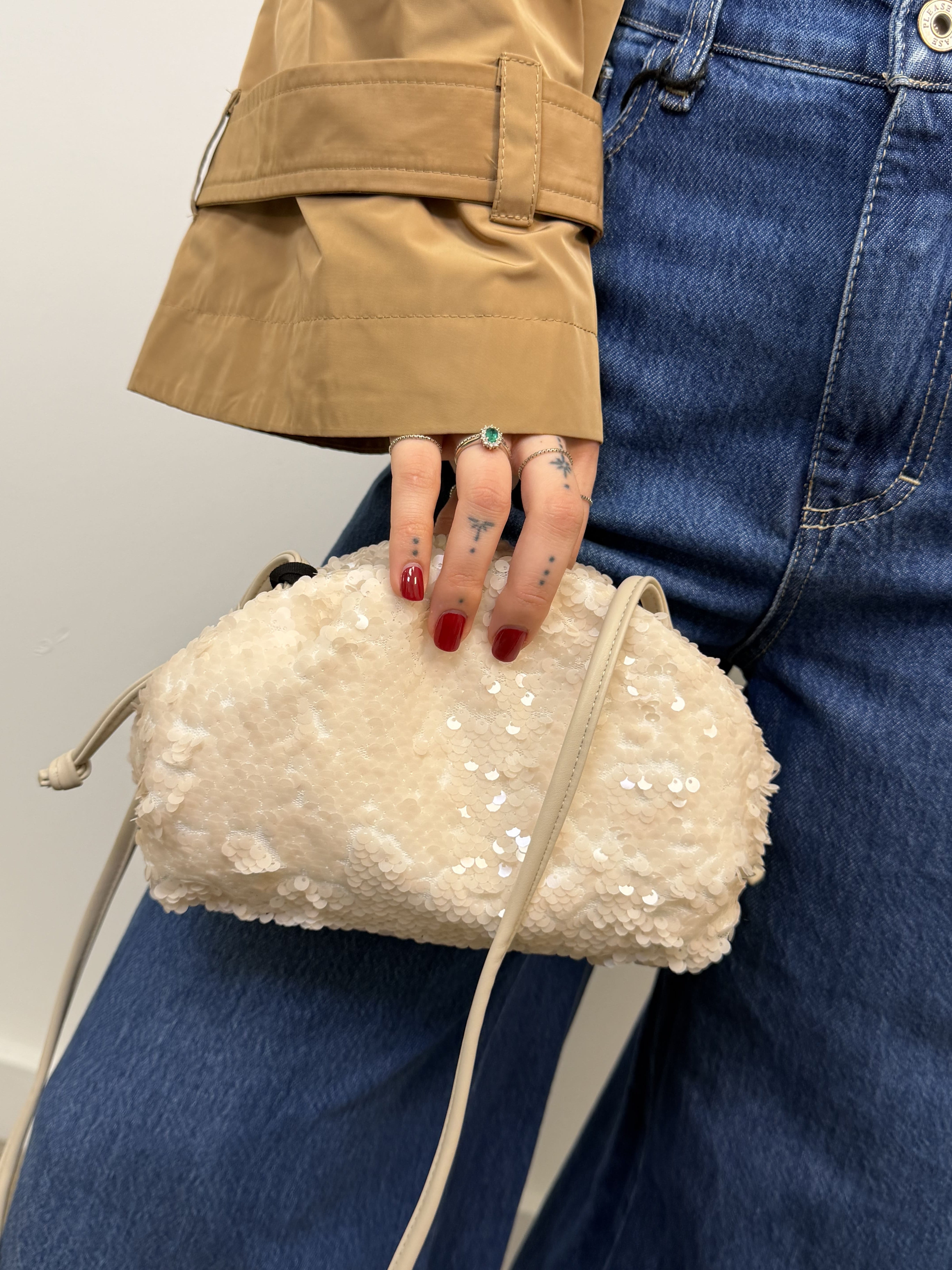 Borsa Ariel a tracolla con micro paillettes VICOLO