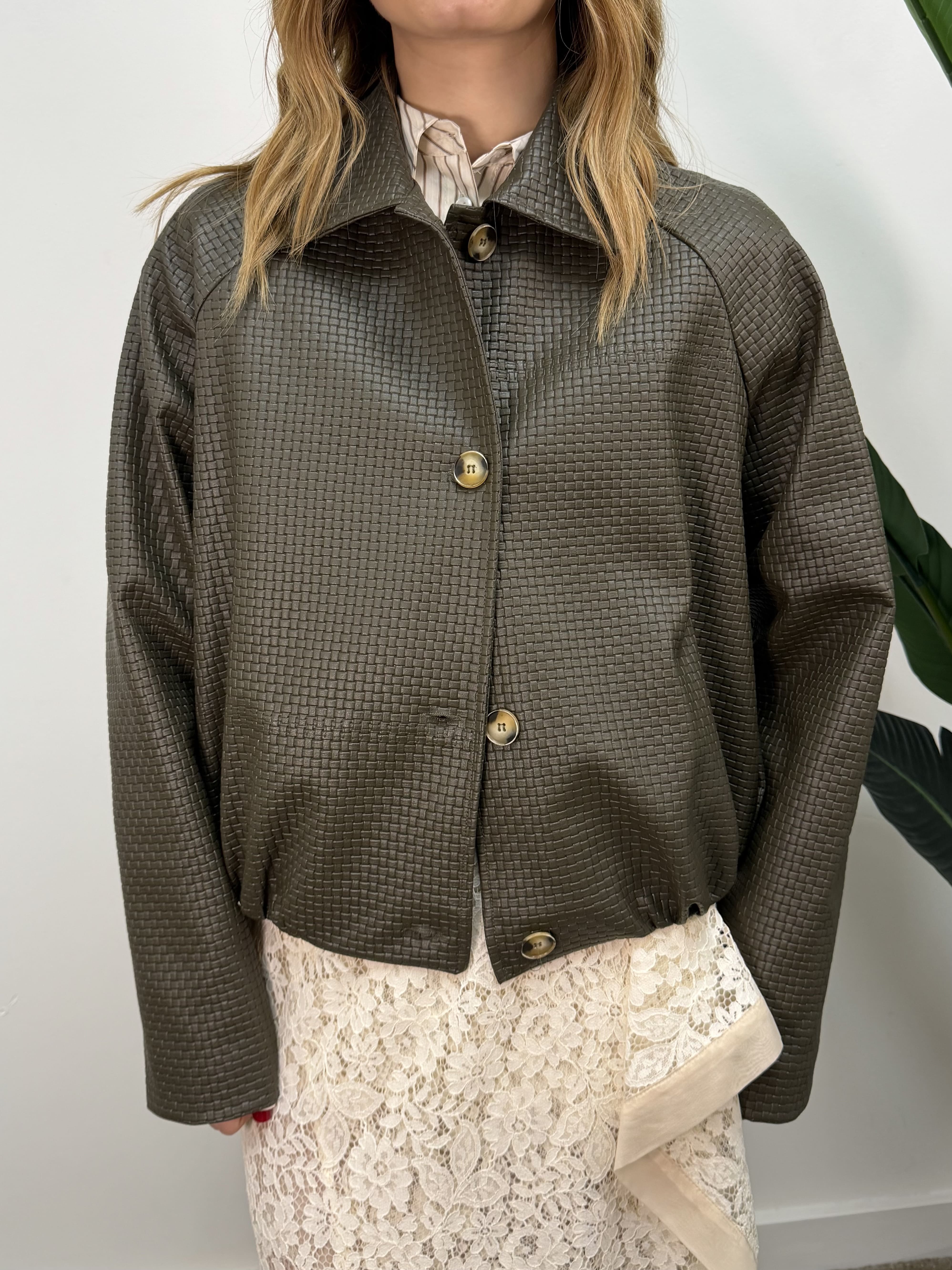 Bomber in ecopelle intrecciata HaveOne