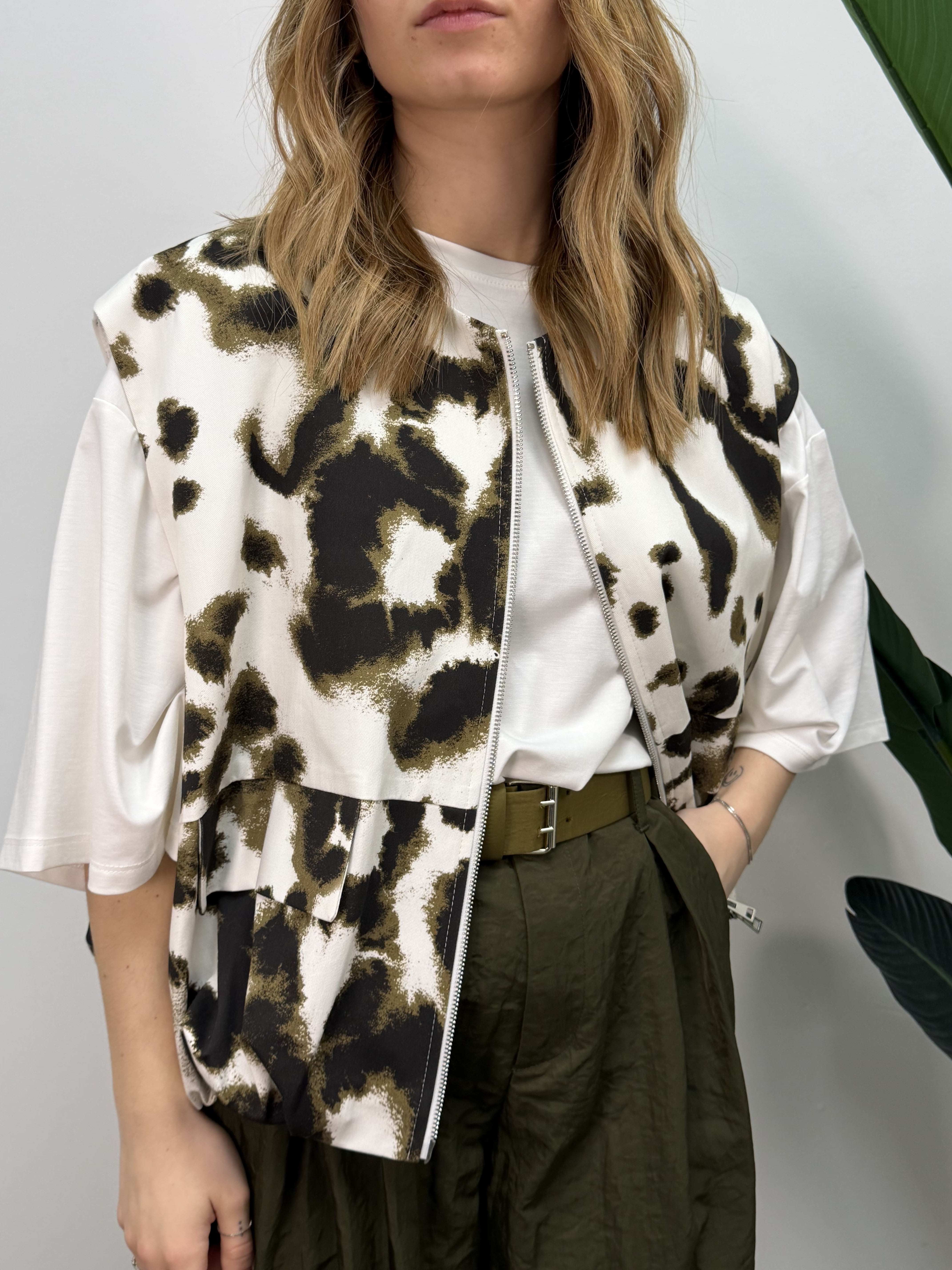 Gilet bomber over stampa animalier Imperial