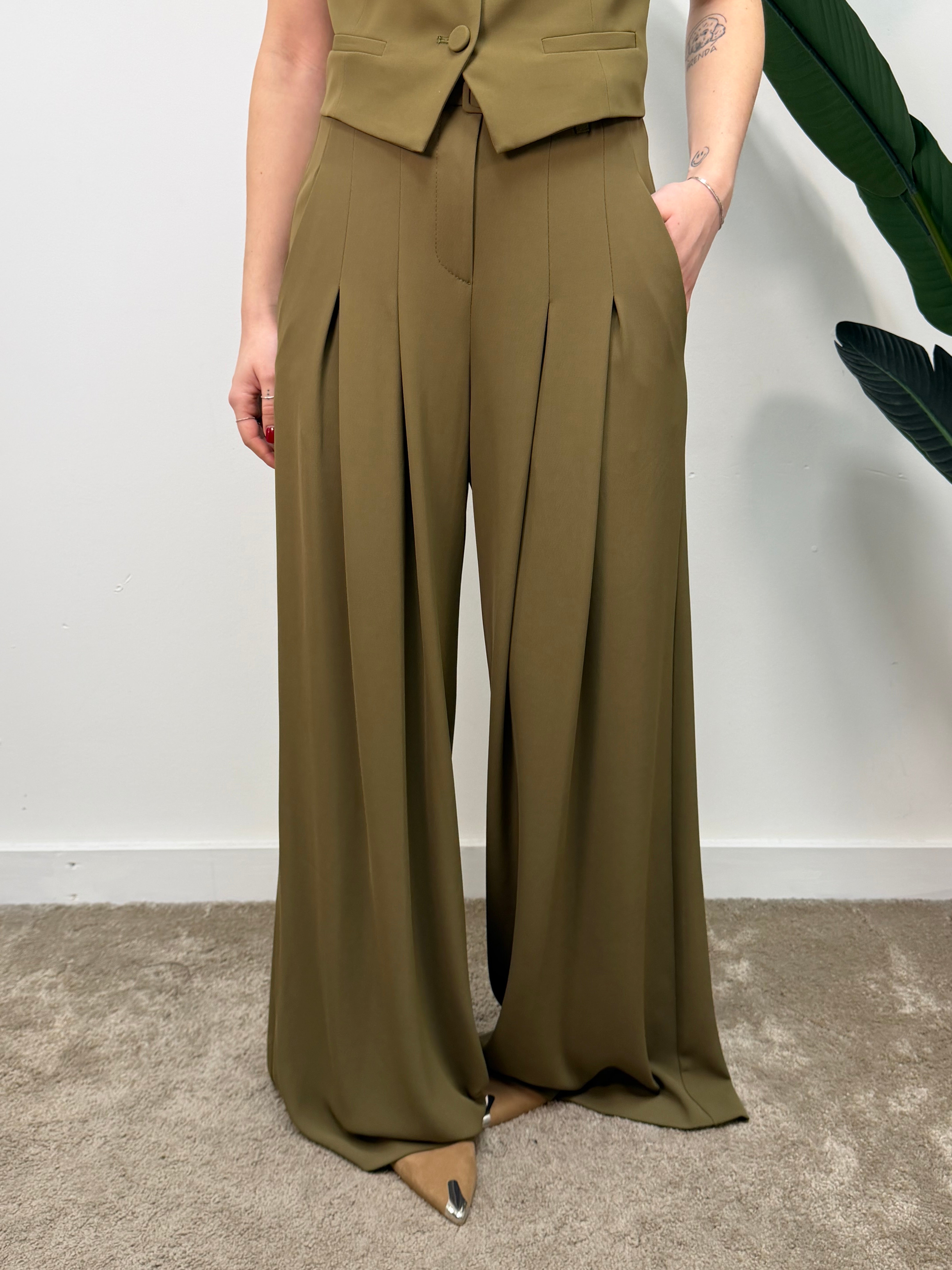 Pantalone palazzo fluido in cadí Imperial