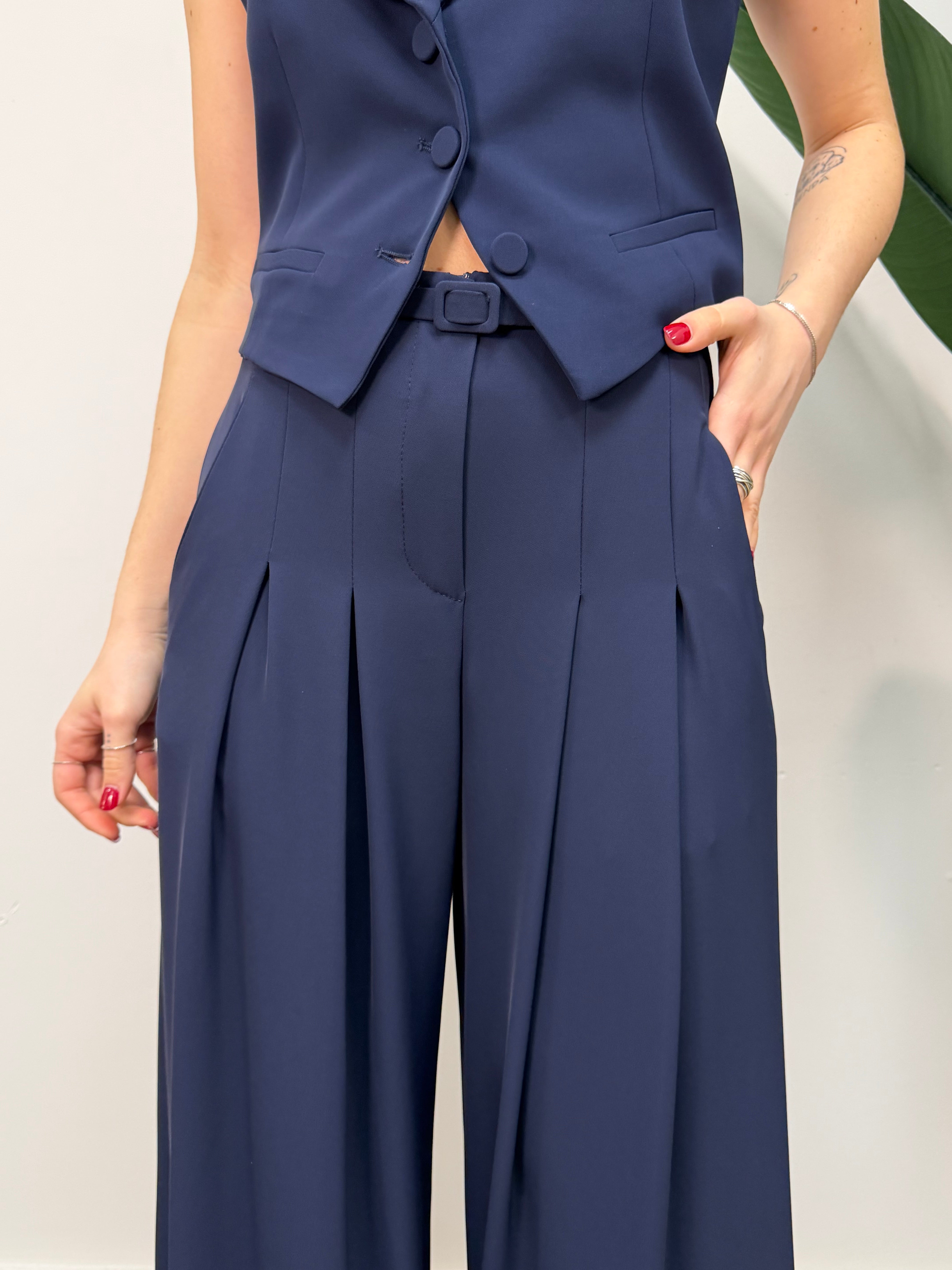 Pantalone palazzo fluido in cadí Imperial