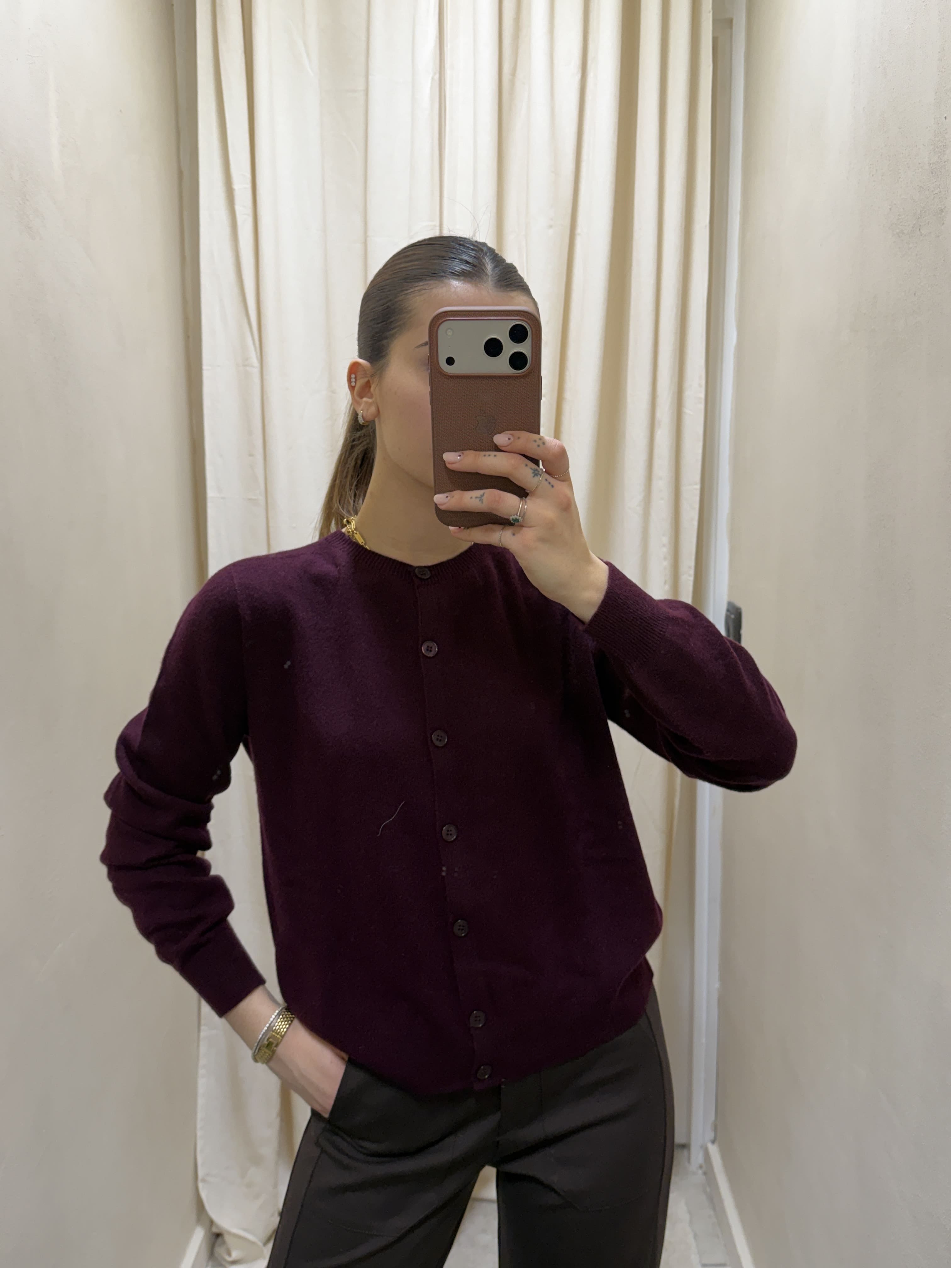 Cardigan girocollo 100% lana Tensione In