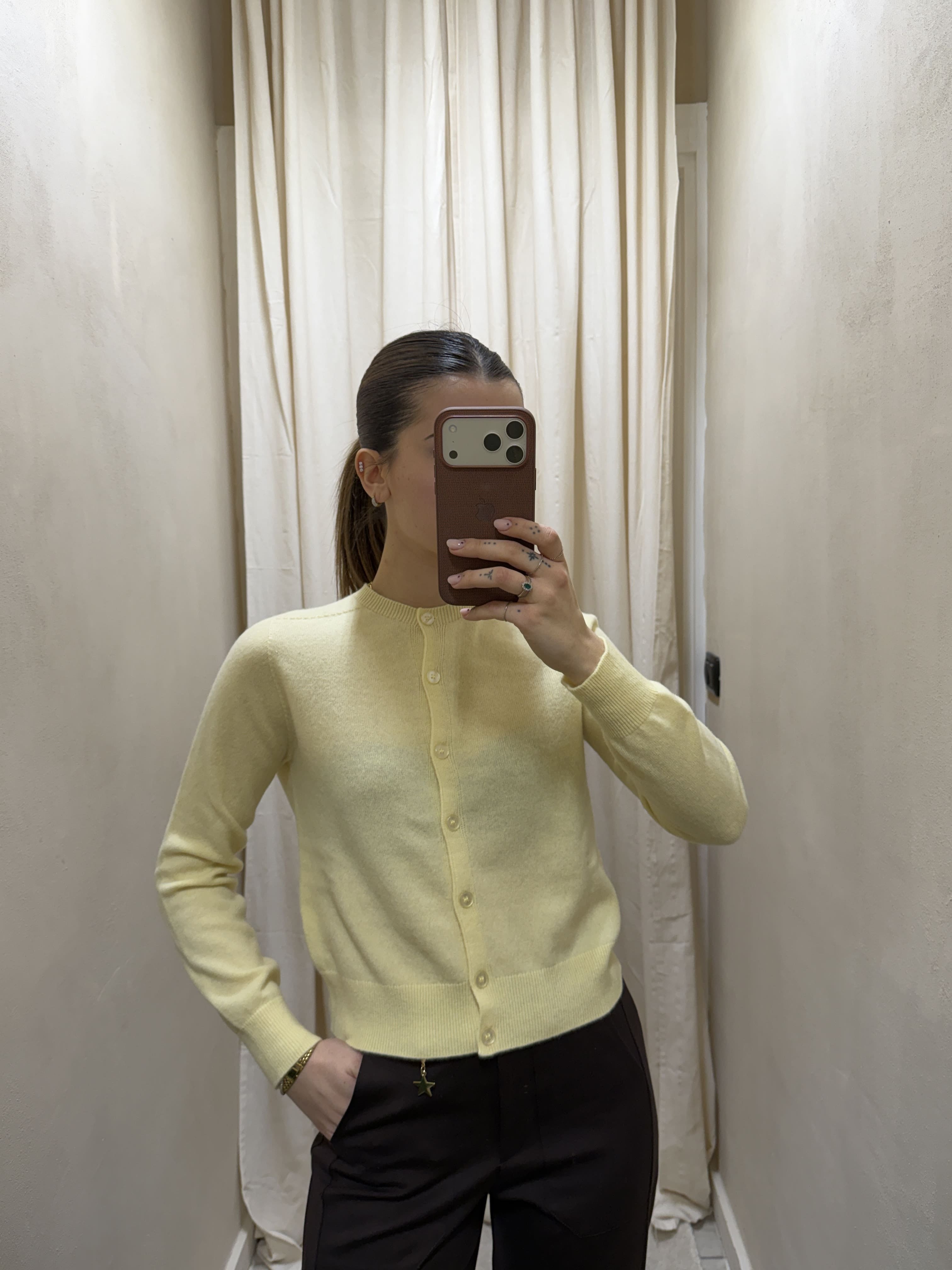 Cardigan girocollo 100% lana Tensione In