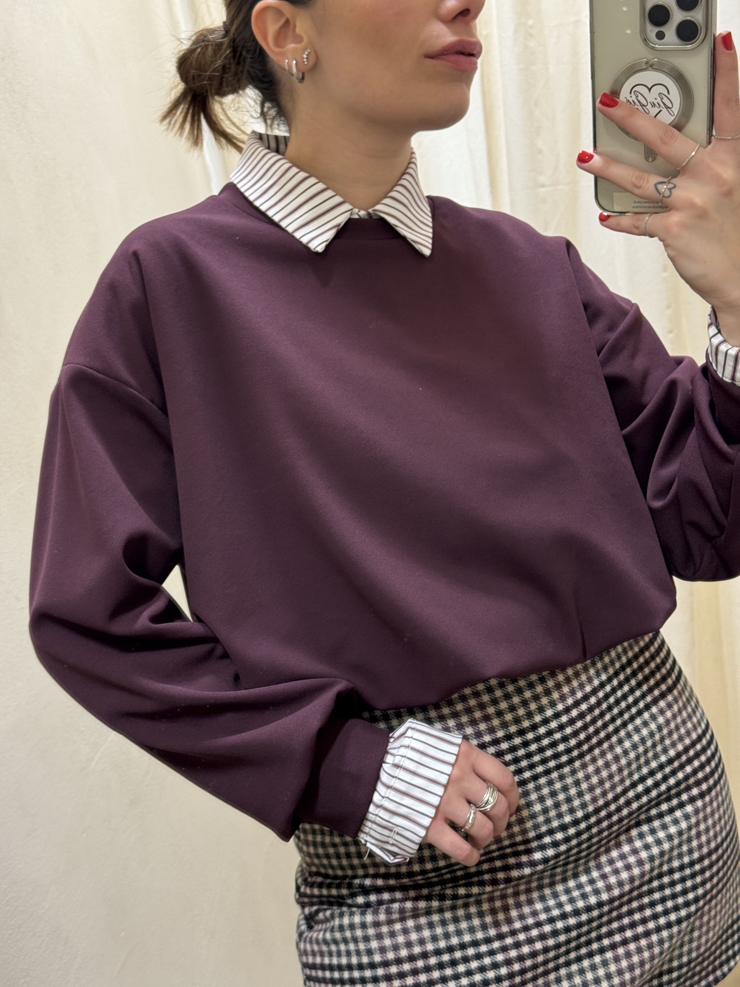 Felpa cropped in crêpe MyD