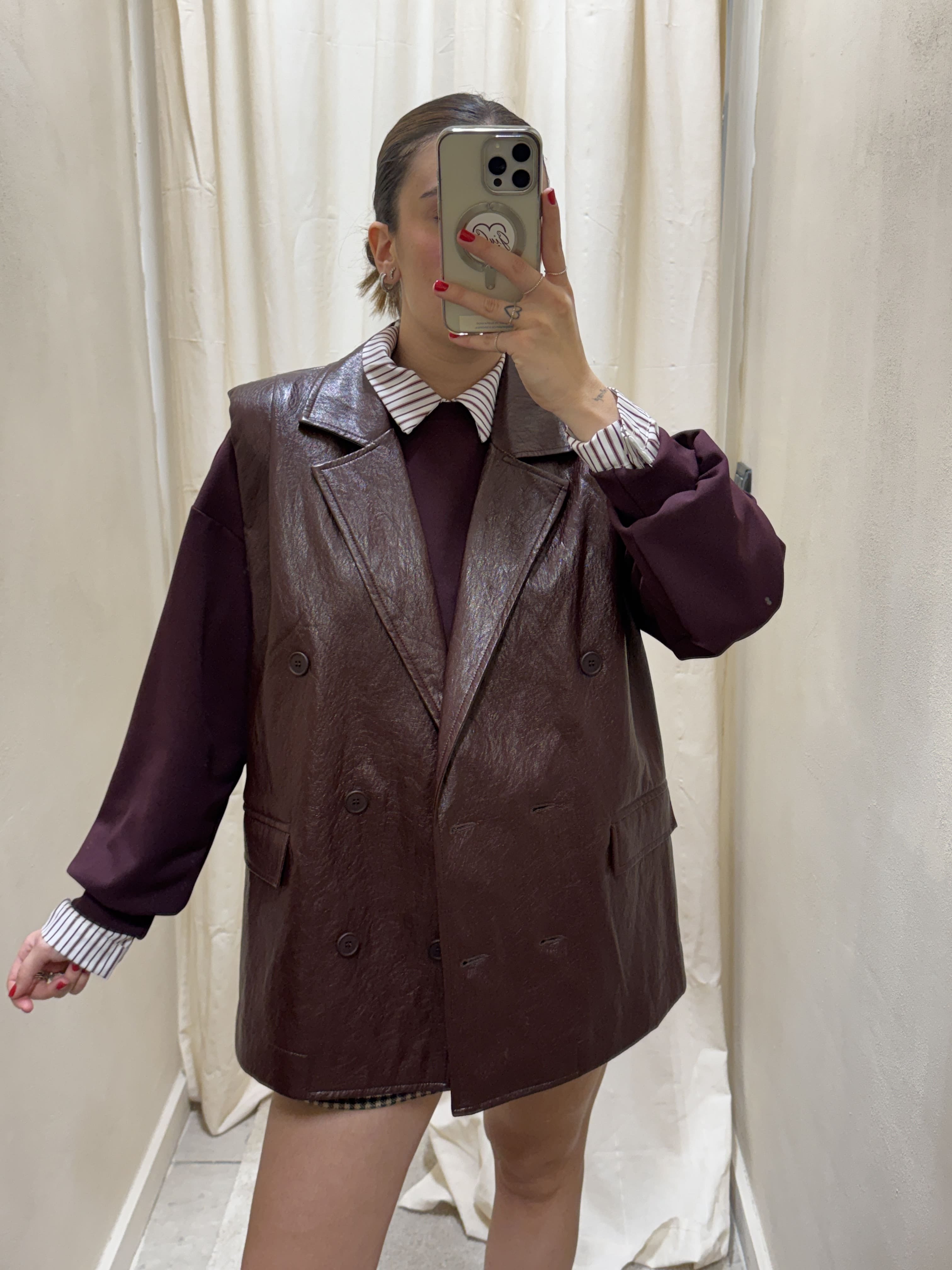Gilet doppiopetto in ecopelle effetto vinile Susy Mix