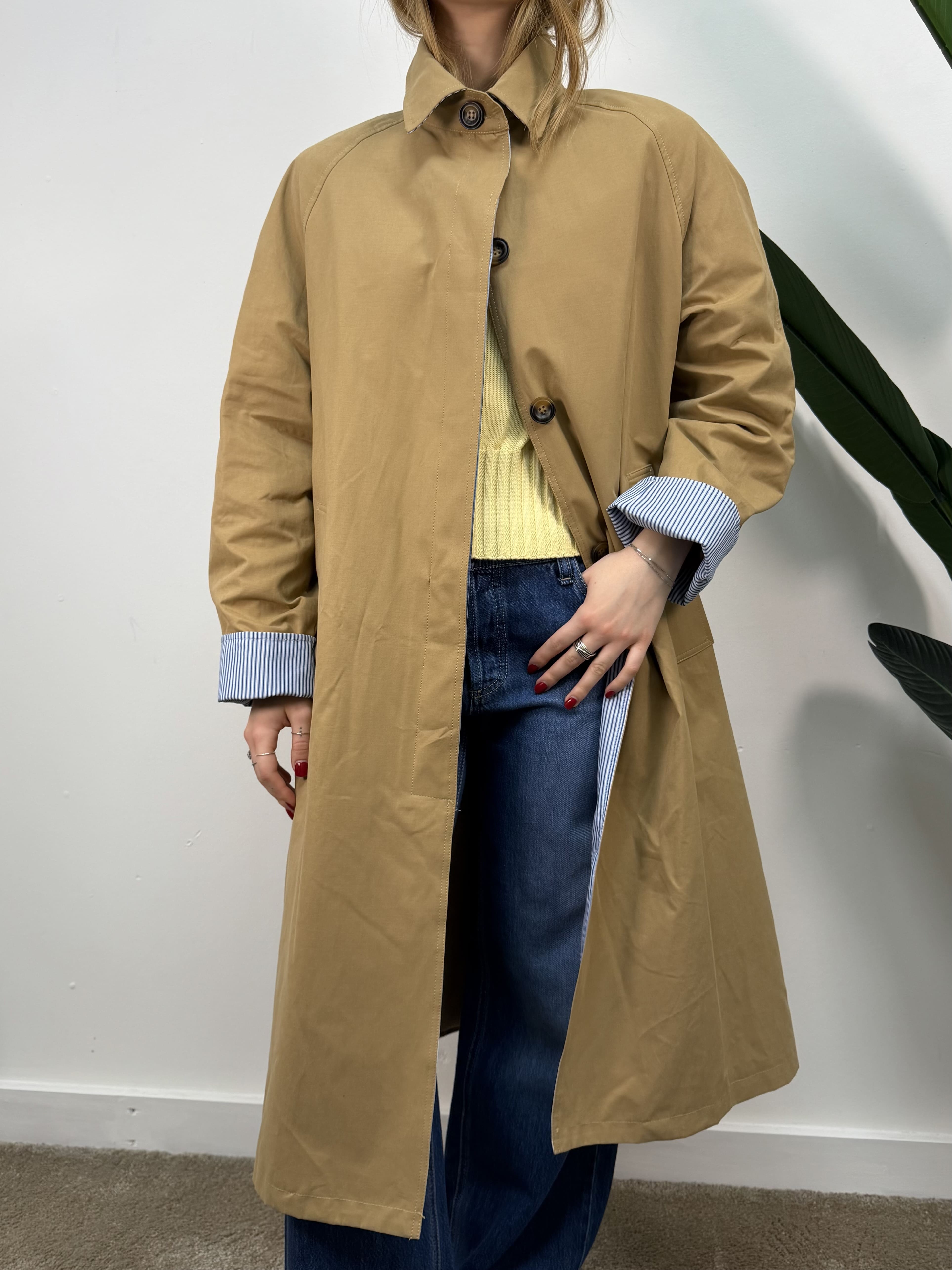 Trench lungo in cotone Tensione In