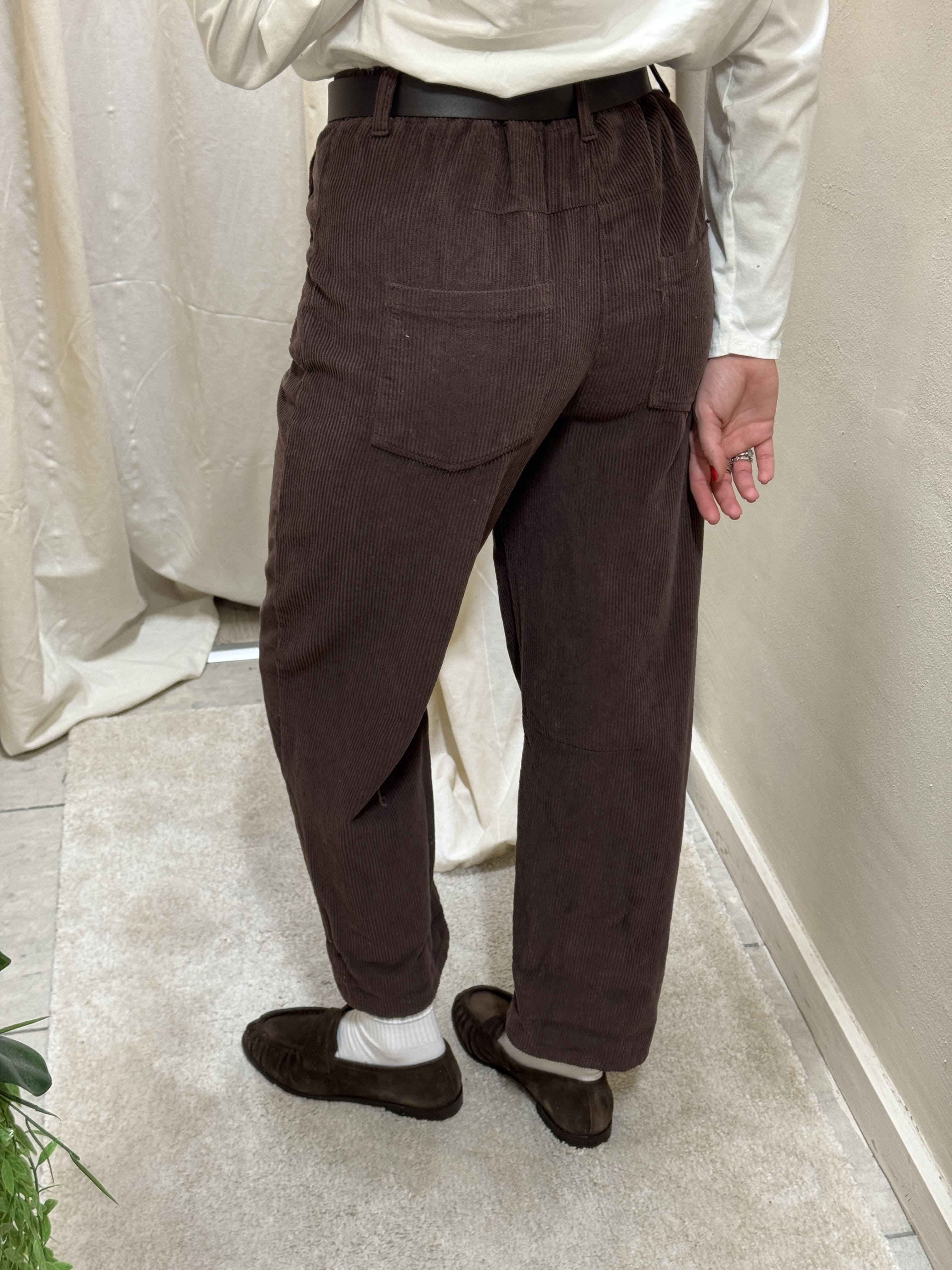 Pantalone sigaretta a costa di velluto HaveOne