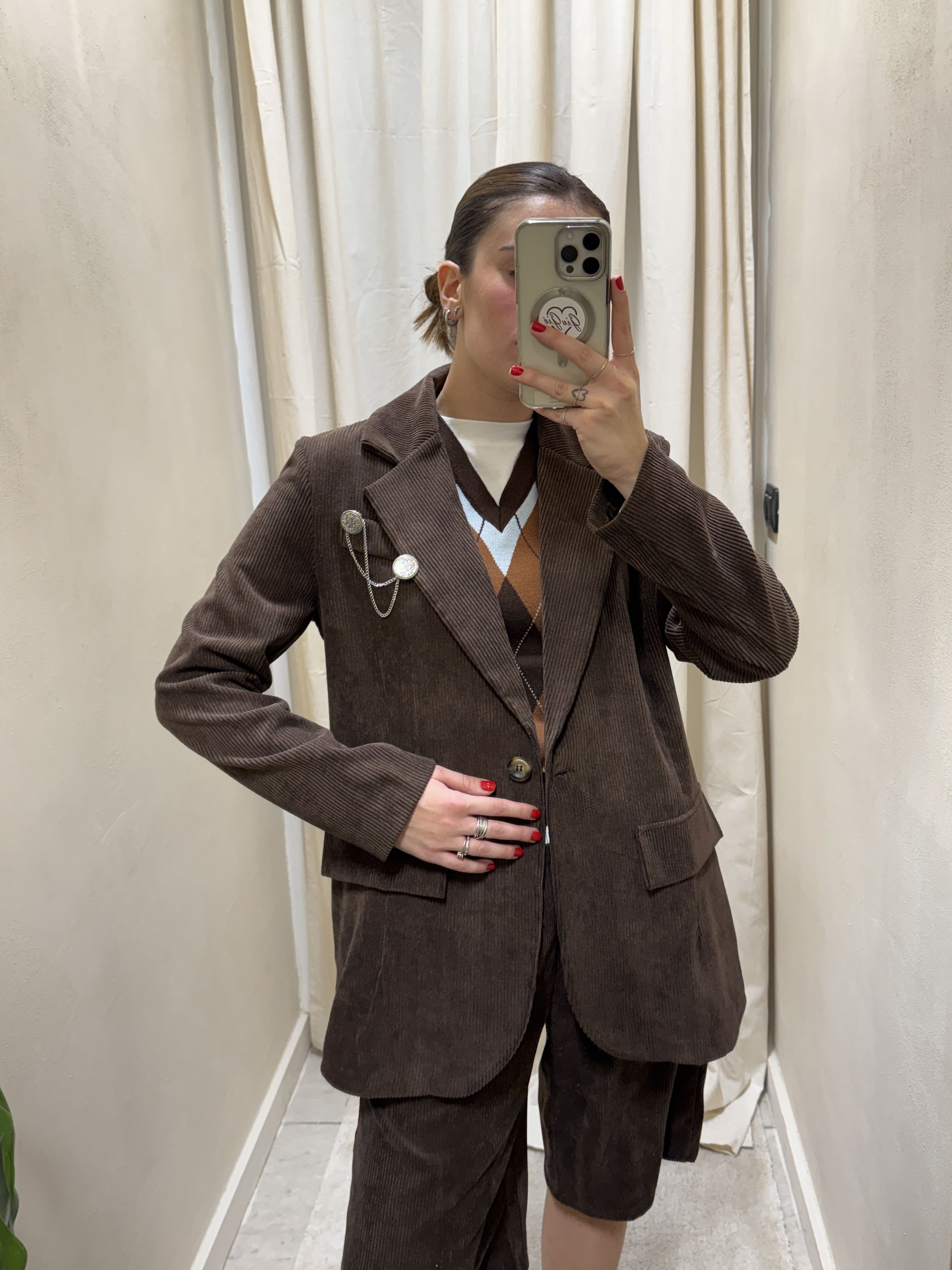 Giacca dritta in velluto a coste MyD