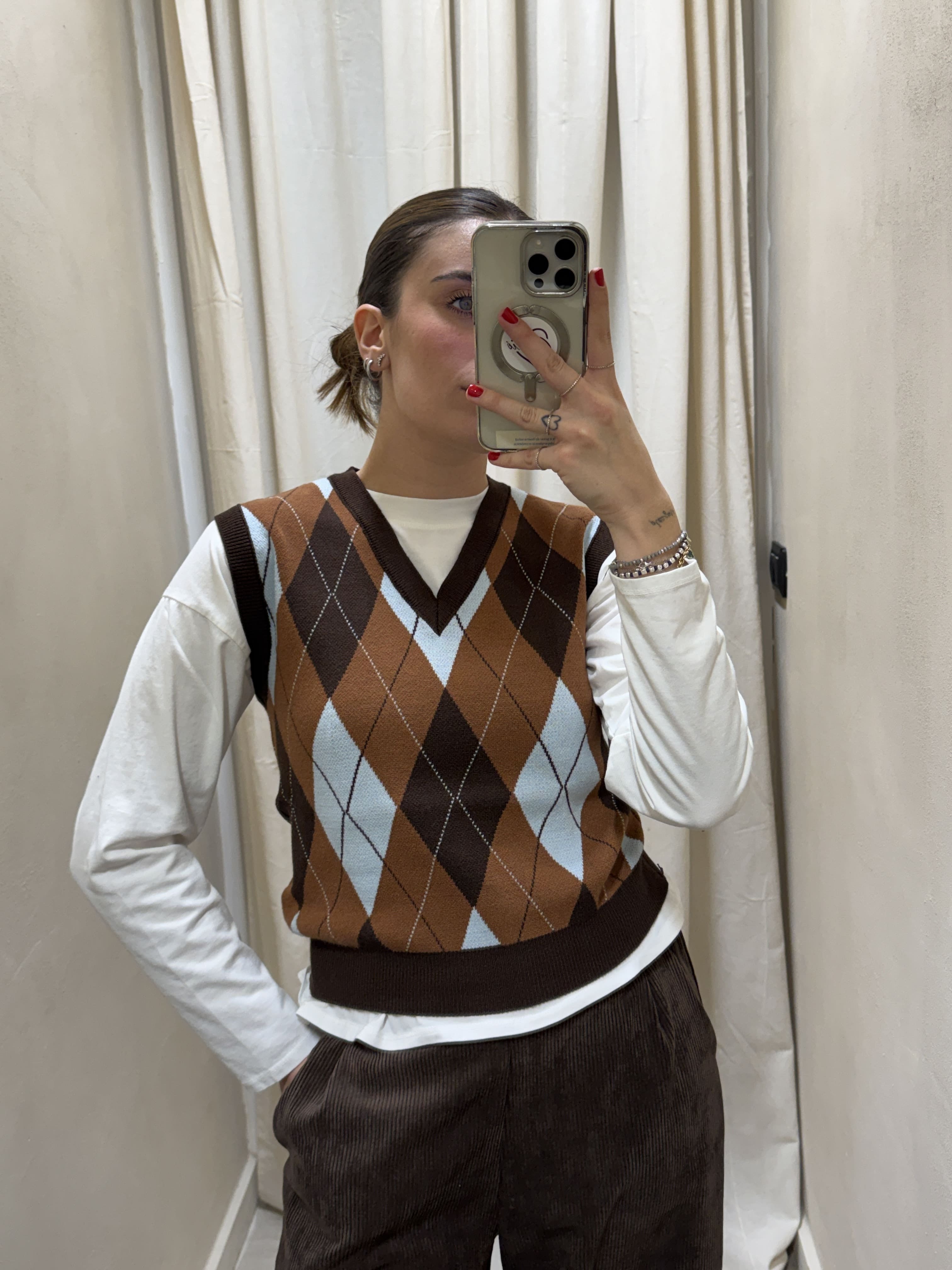 Gilet a rombi scollo V Susy Mix