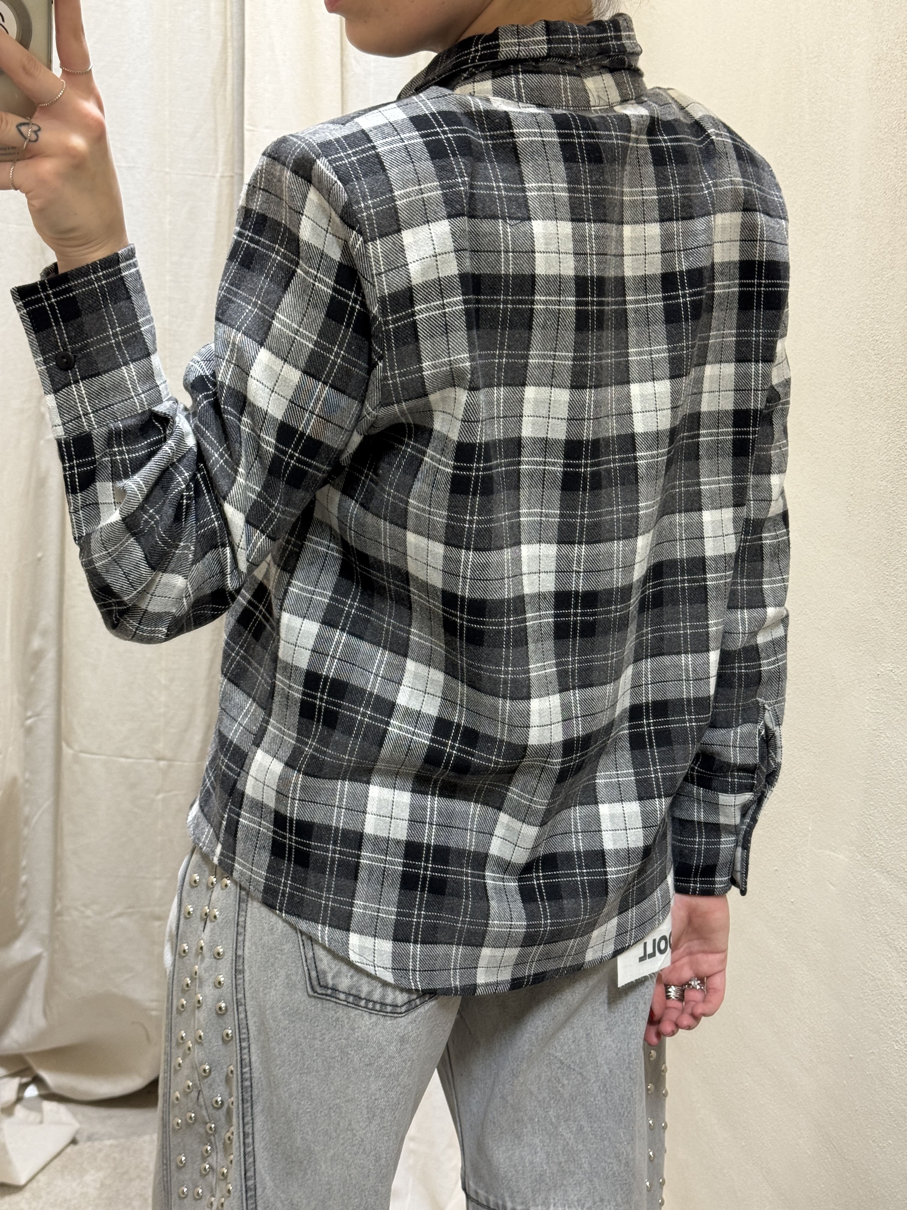 Camicia check in flanella con cravatta Tensione In