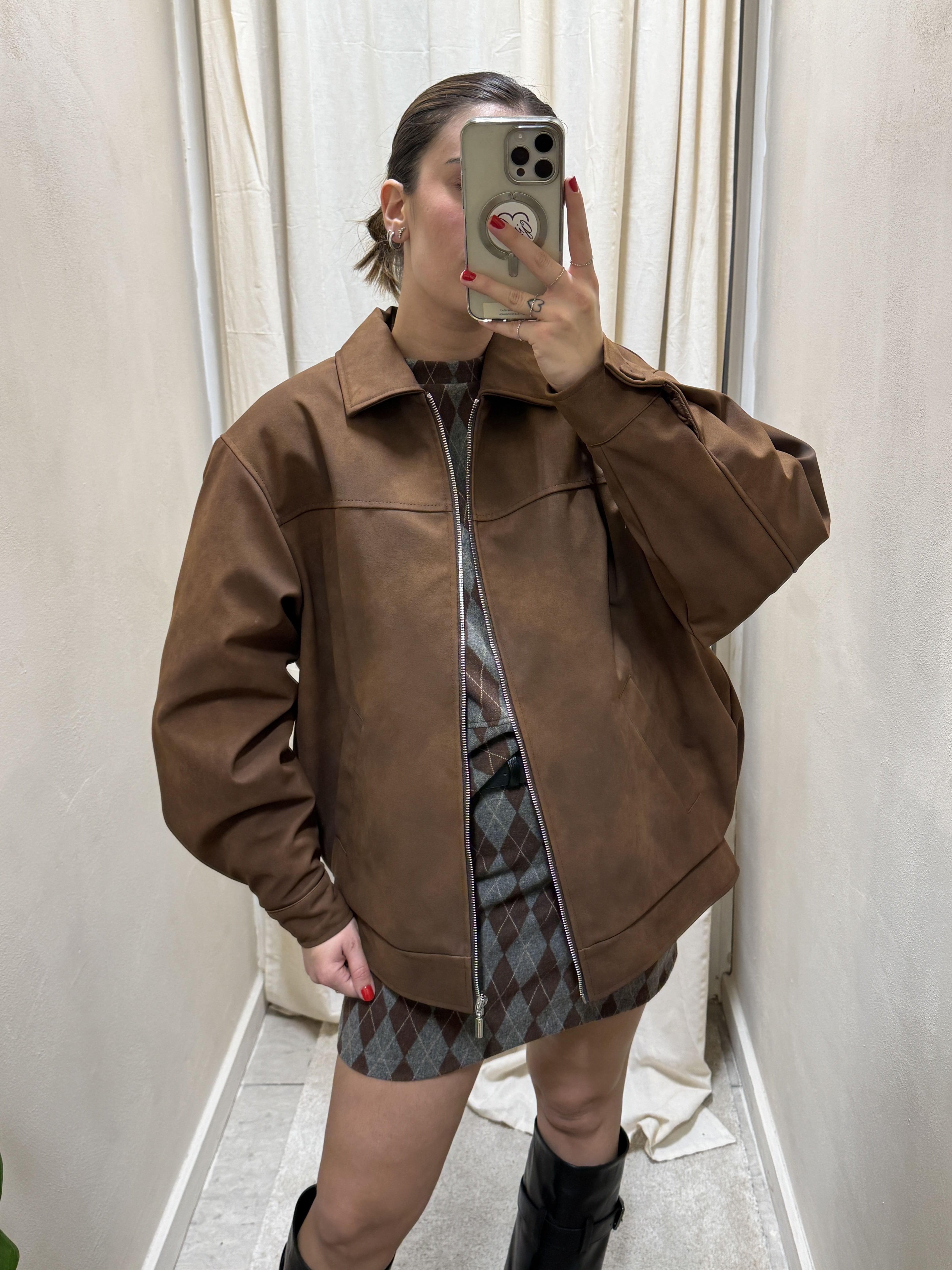 Giubbino modello aviatore in eco-suede HaveOne