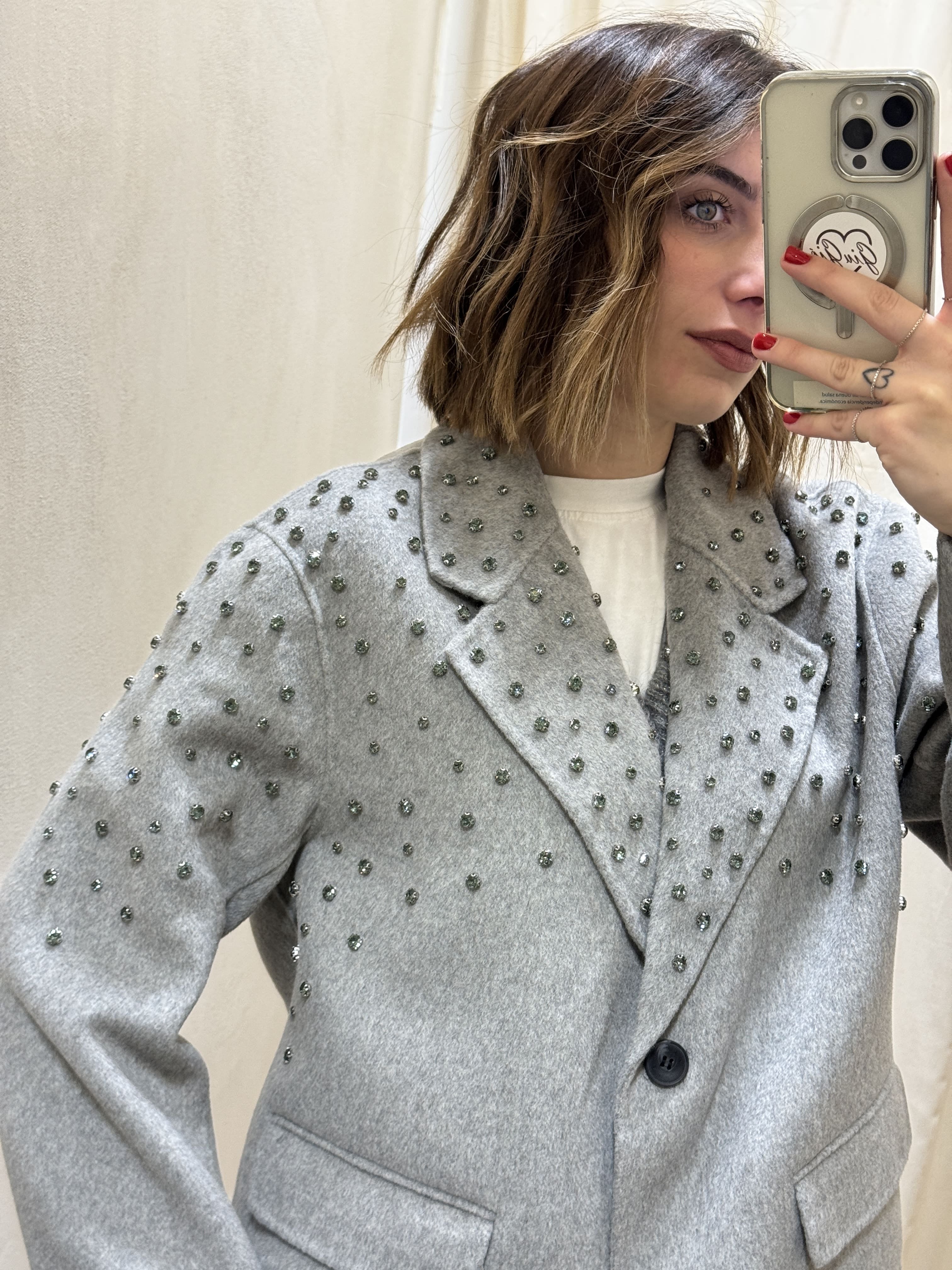 Cappotto corto monopetto con strass HaveOne