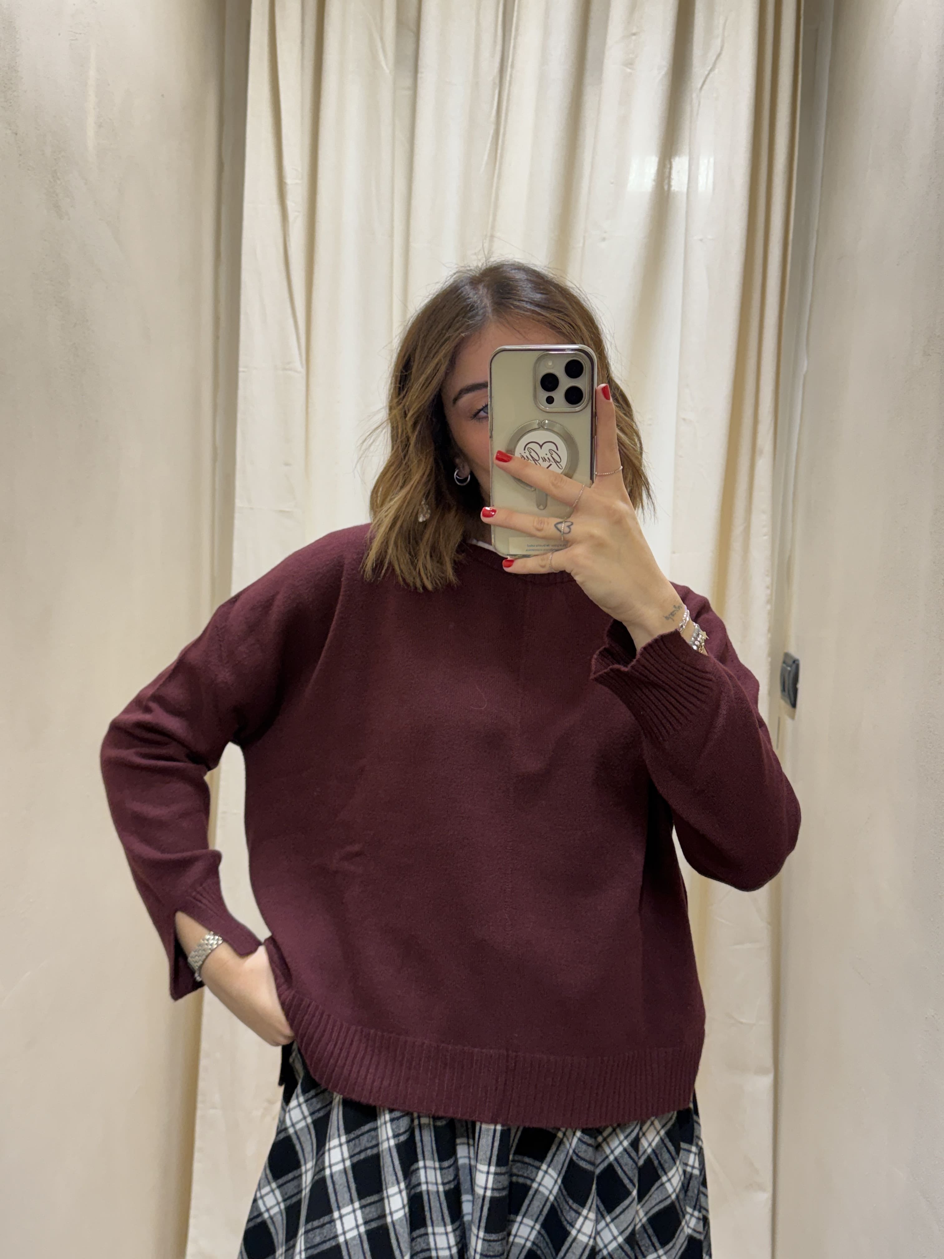 Maglione basic in viscosa con spacchetti MyD