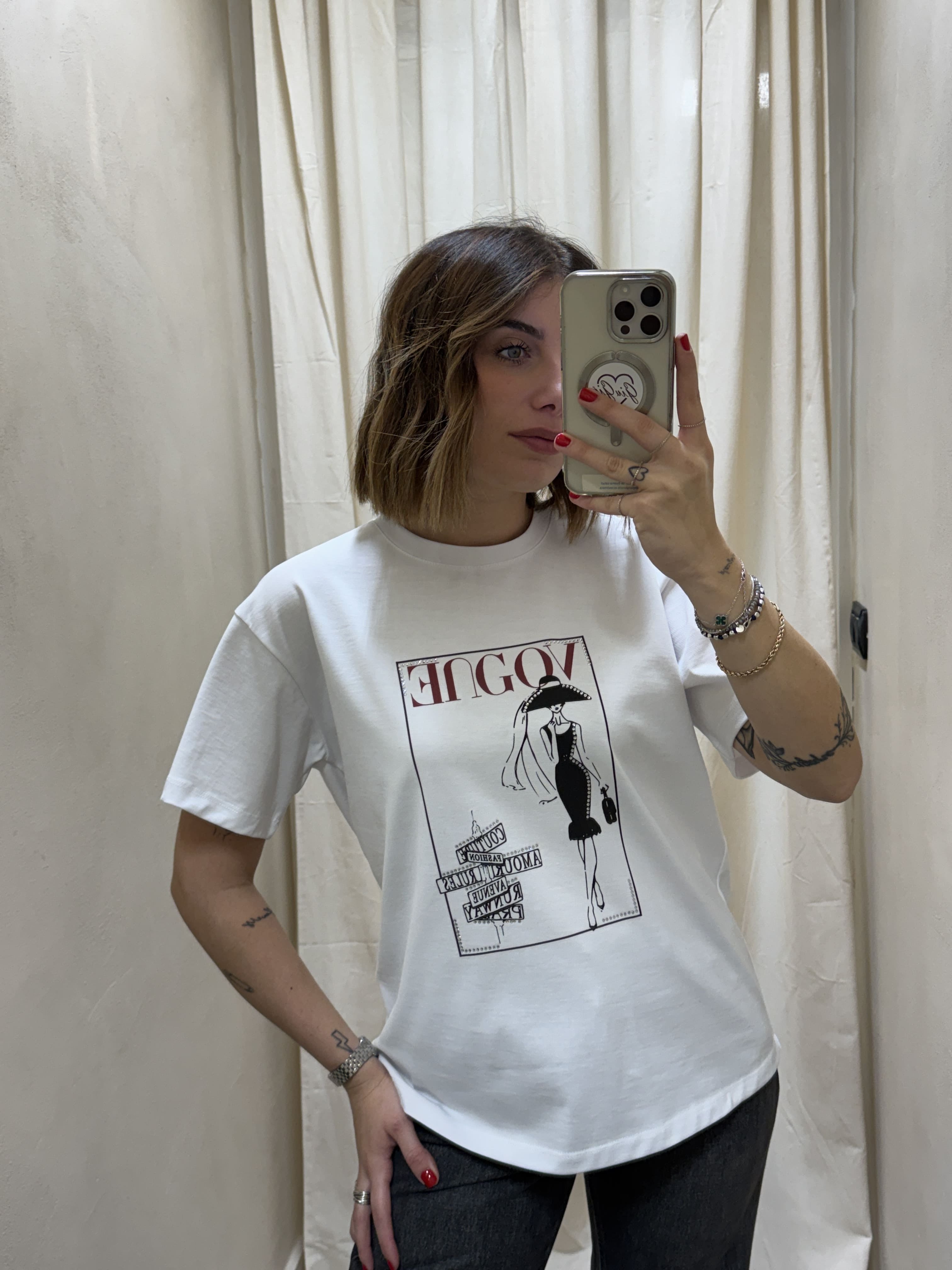 T-shirt over stampata in cotone Tensione In