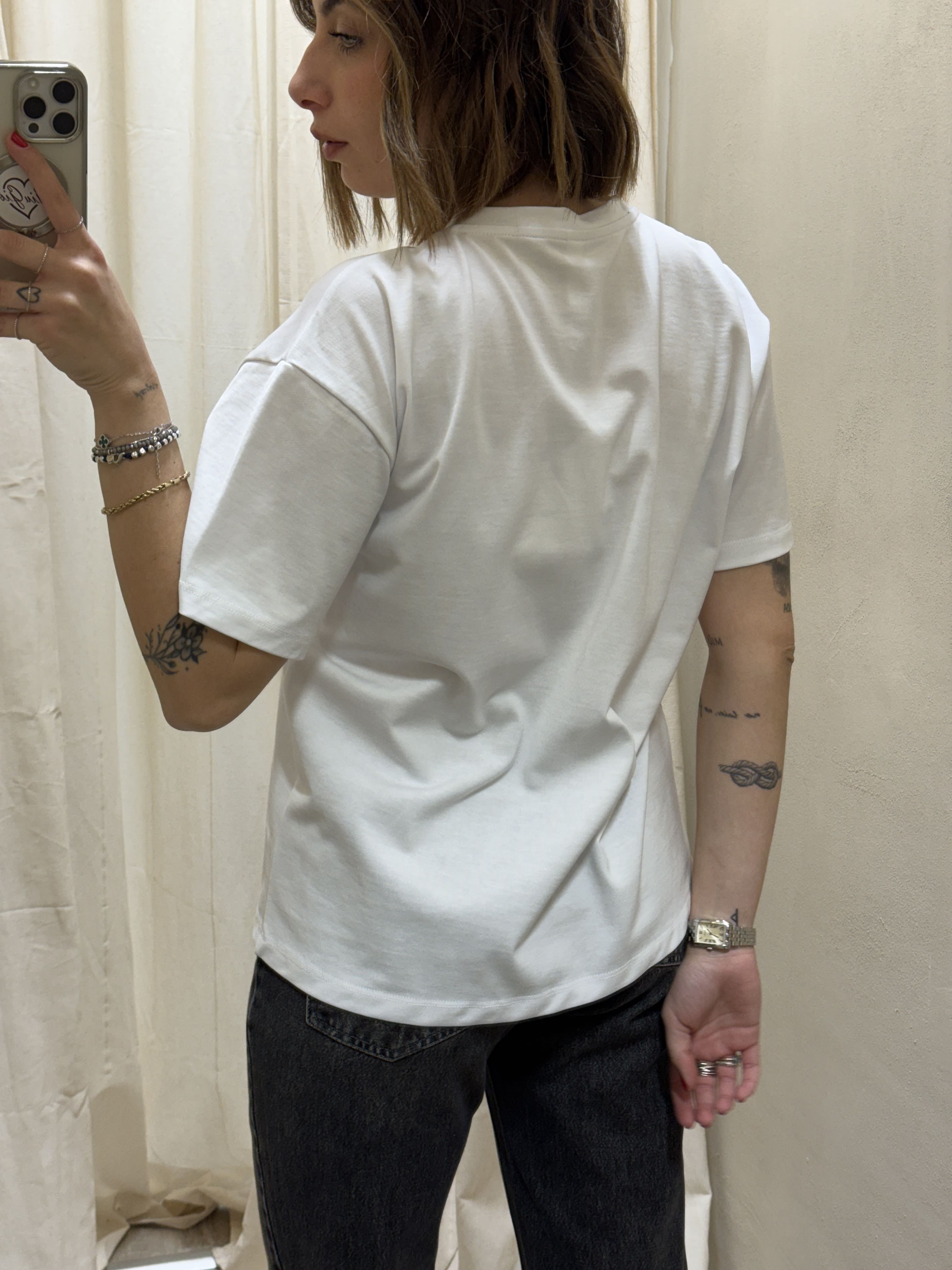 T-shirt over stampata in cotone Tensione In