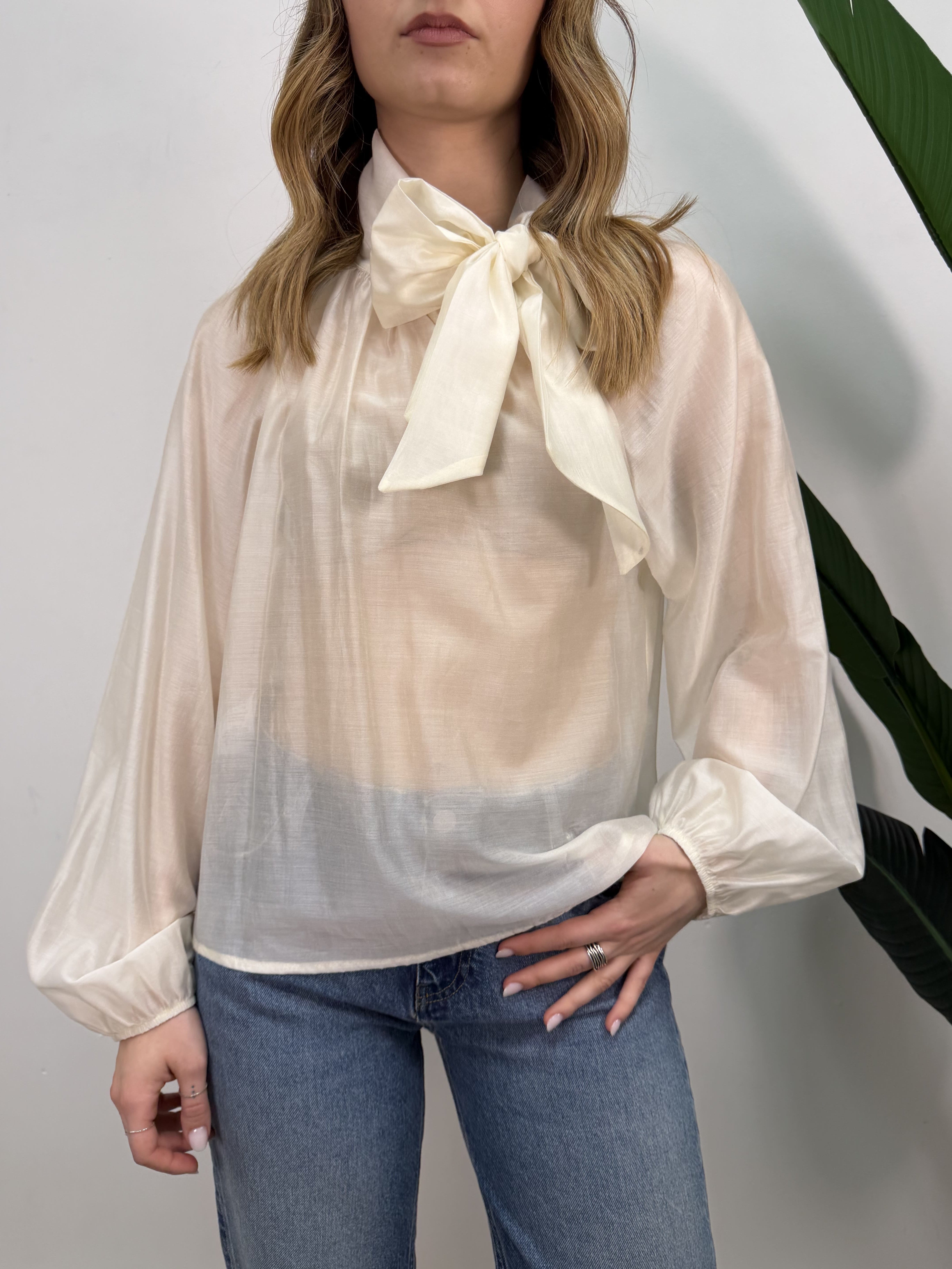 Blusa con fiocco in tencel Susy Mix